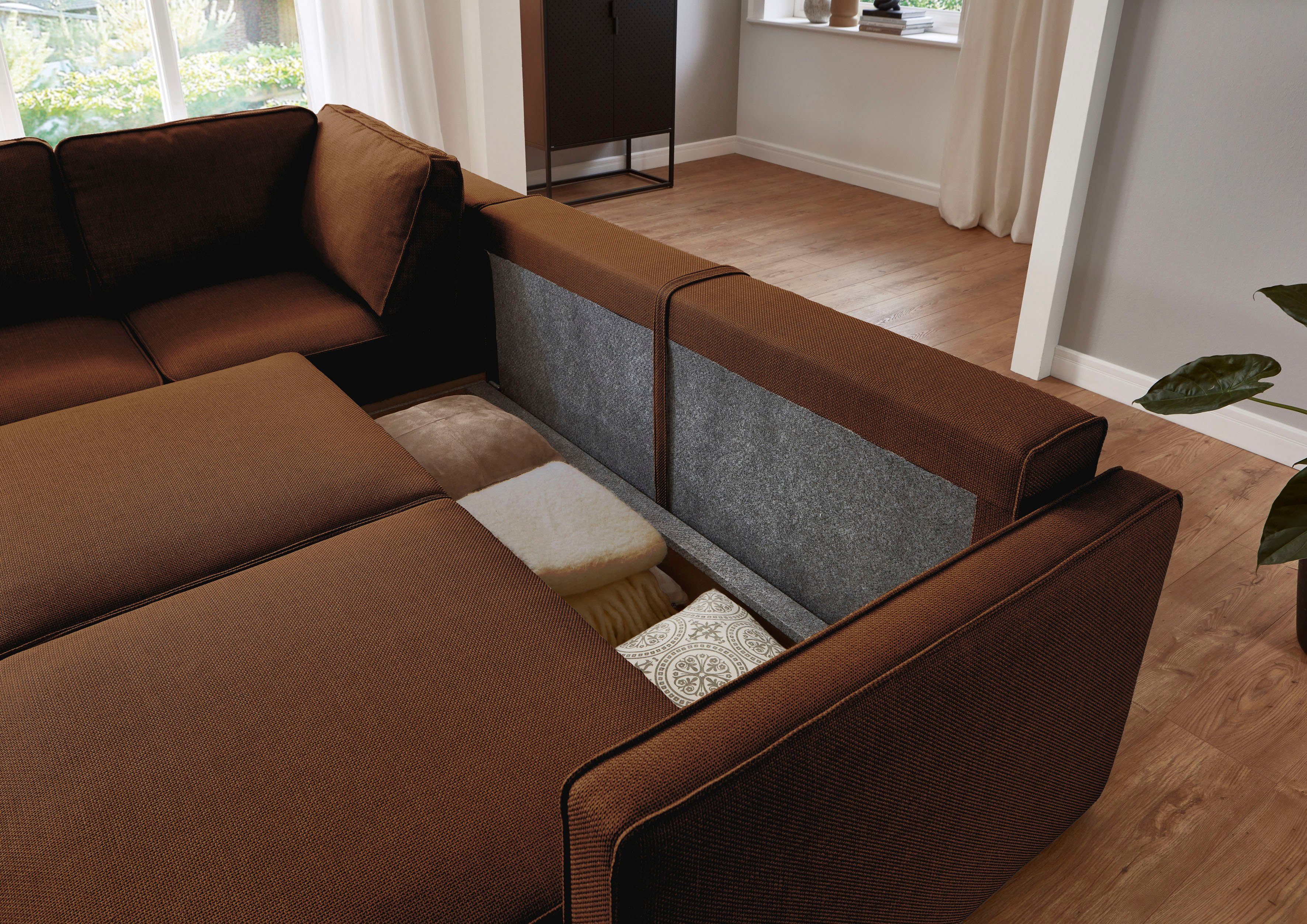 ATLANTIC home collection Slaapbank Chill Hoekbank met slaapfunctie en bedlade