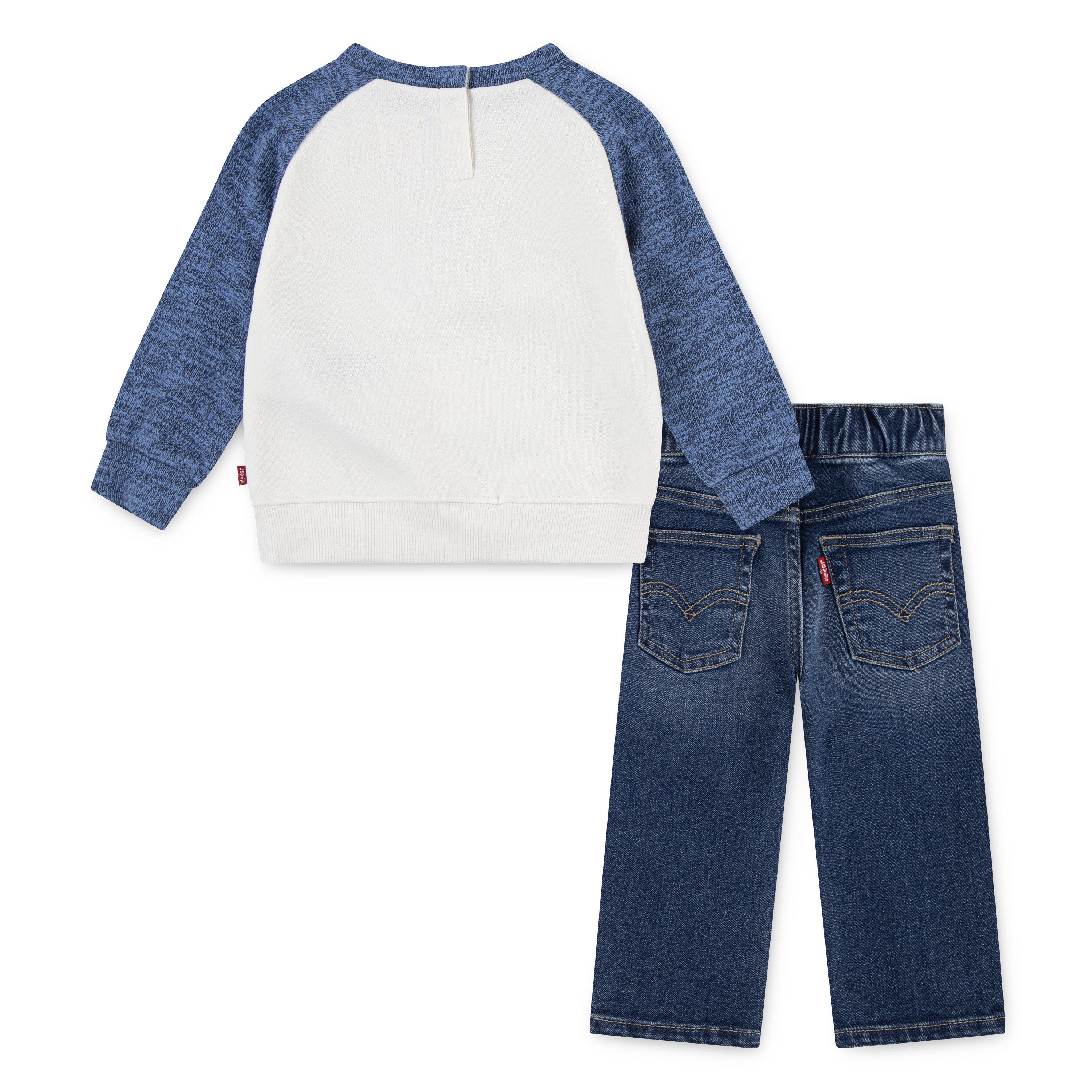 Levi's Kidswear Shirt met lange mouwen en broek LVB SNIT MOTO CREW,DENIM (set, 2-delig)