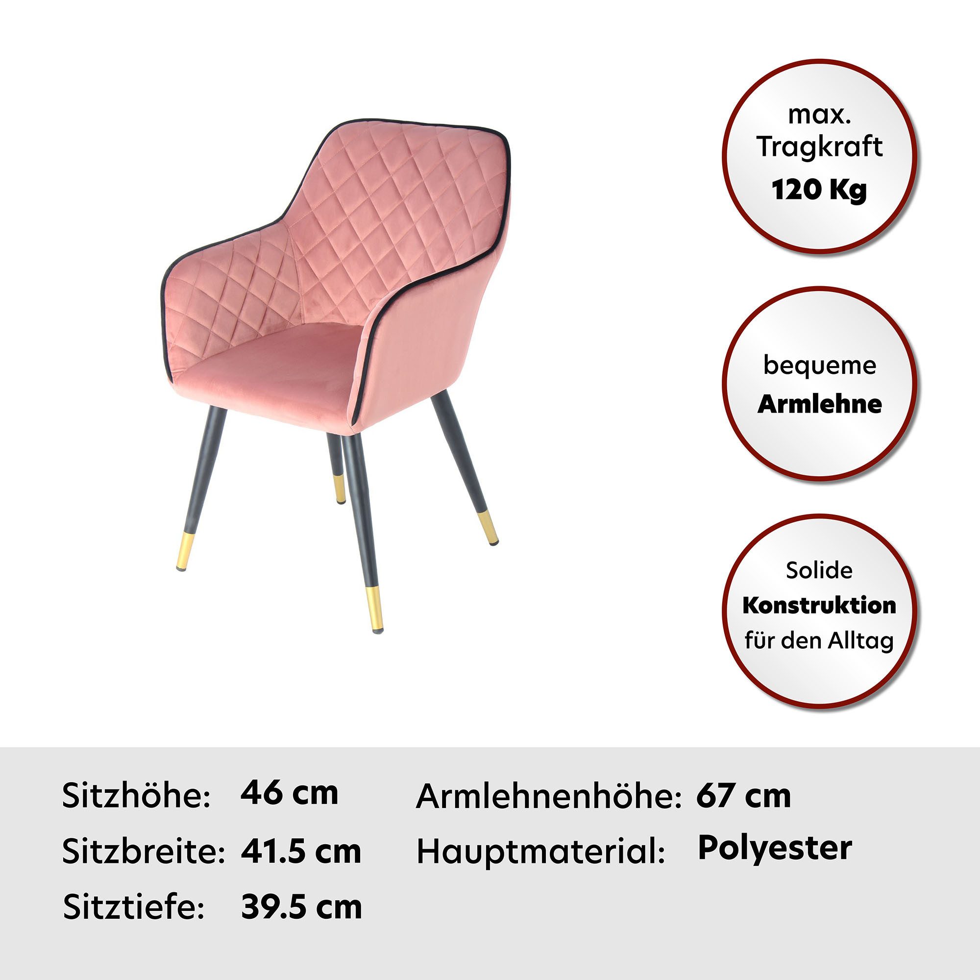 Kayoom Stoel Amino 525, stijlvolle designstoel, fluweelzachte bekleding van velvet stof (1 stuk)