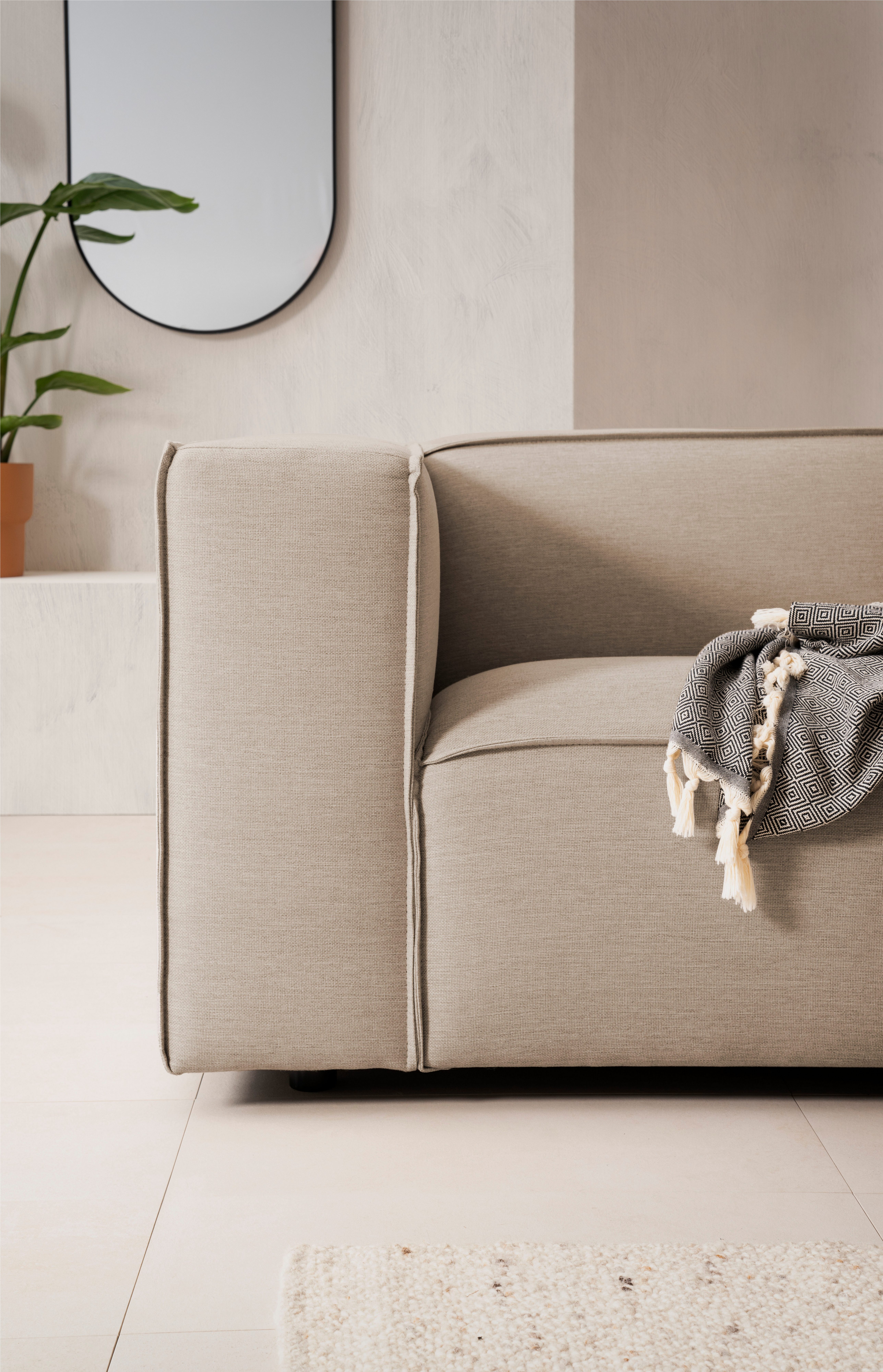 LeGer Home by Lena Gercke 3-zitsbank PIARA, bank met biesnaad, sofa in cord of linnenlook
