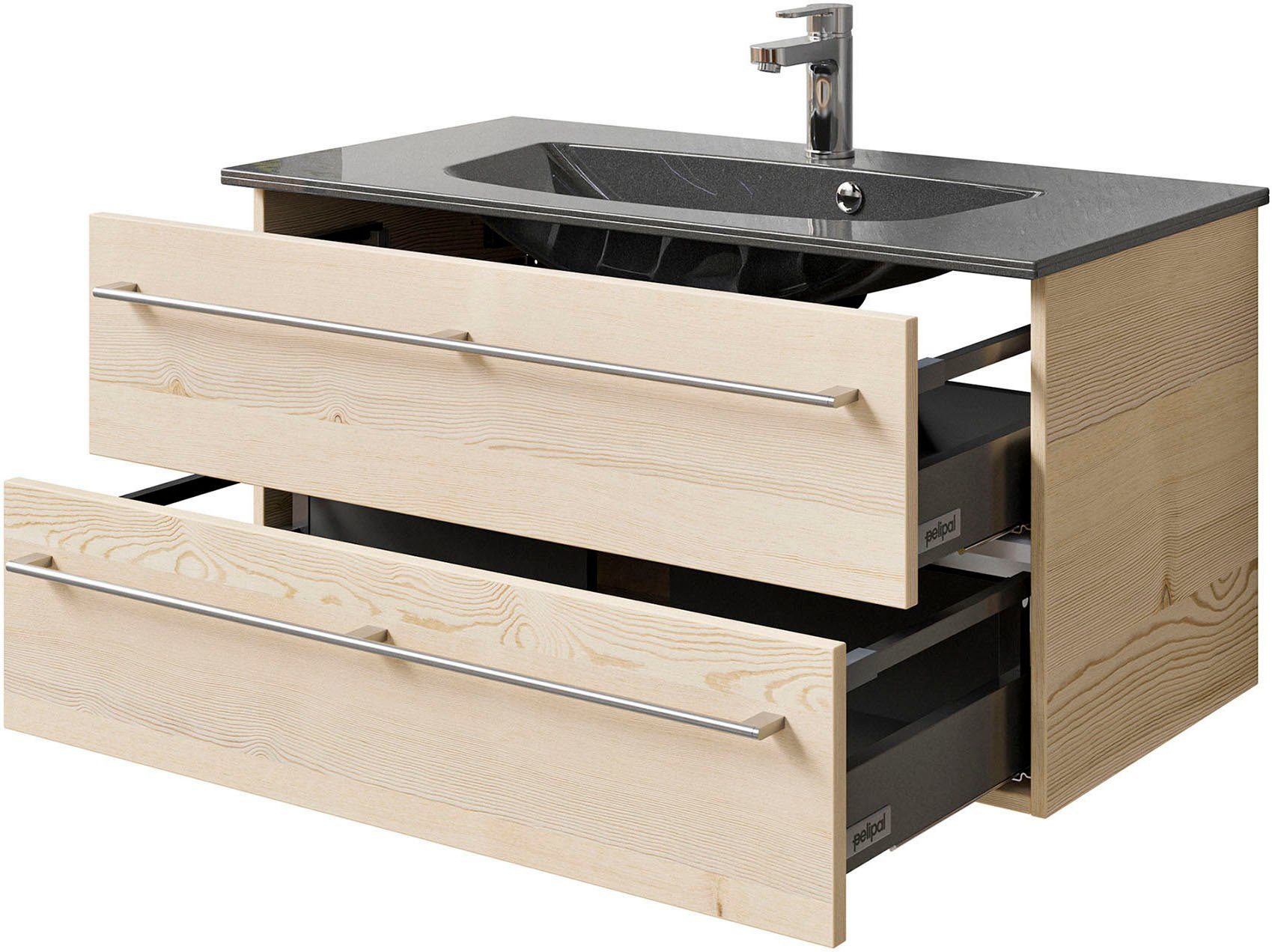 Saphir Wastafelonderkast Serie 6025 mineraalmarmeren wastafel met onderkast, 97 cm breed (2-delig)
