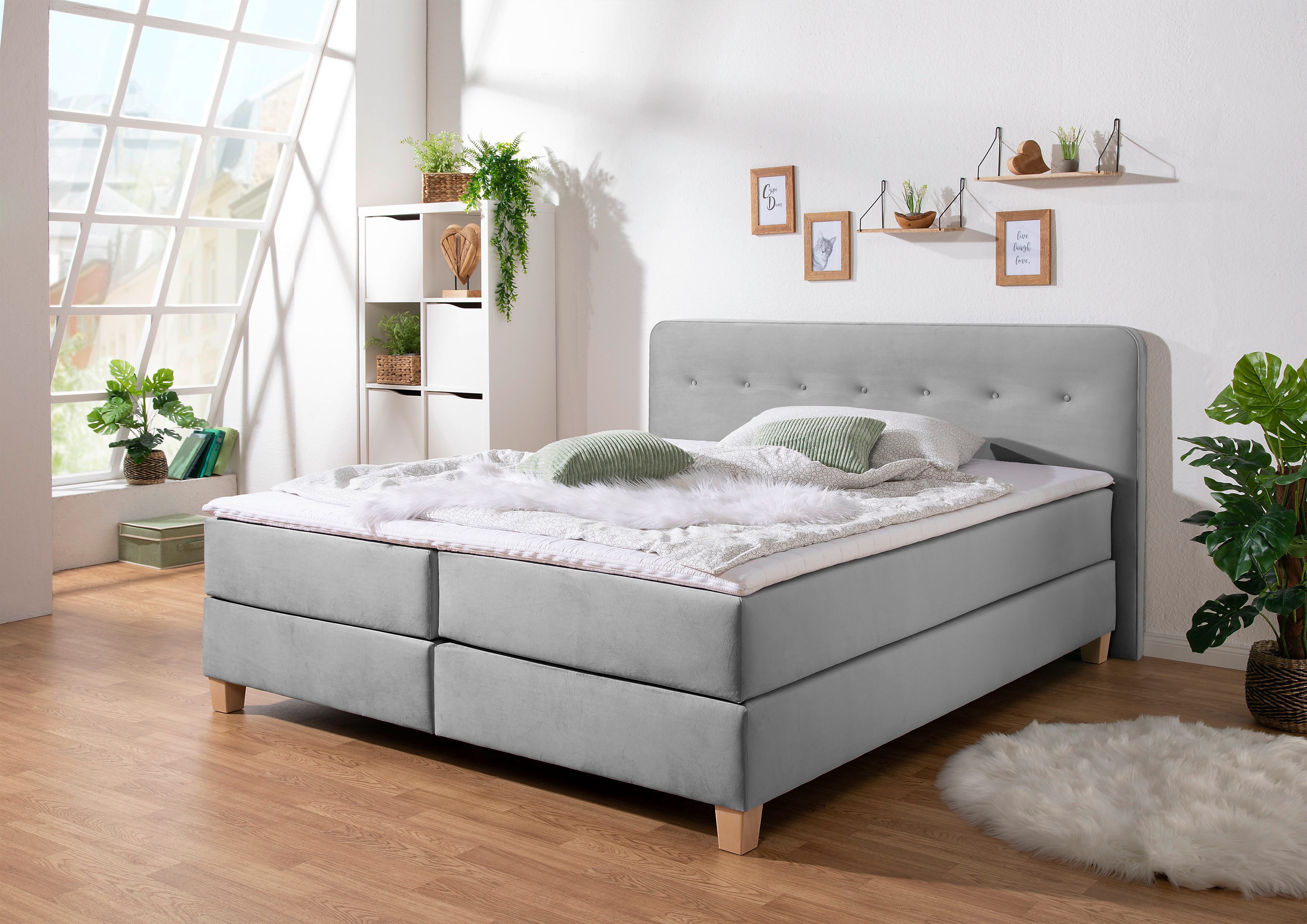 Home affaire Boxspring Fargo in extra lang 220 cm, met topmatras, 3 uitvoeringen, 4, breedten