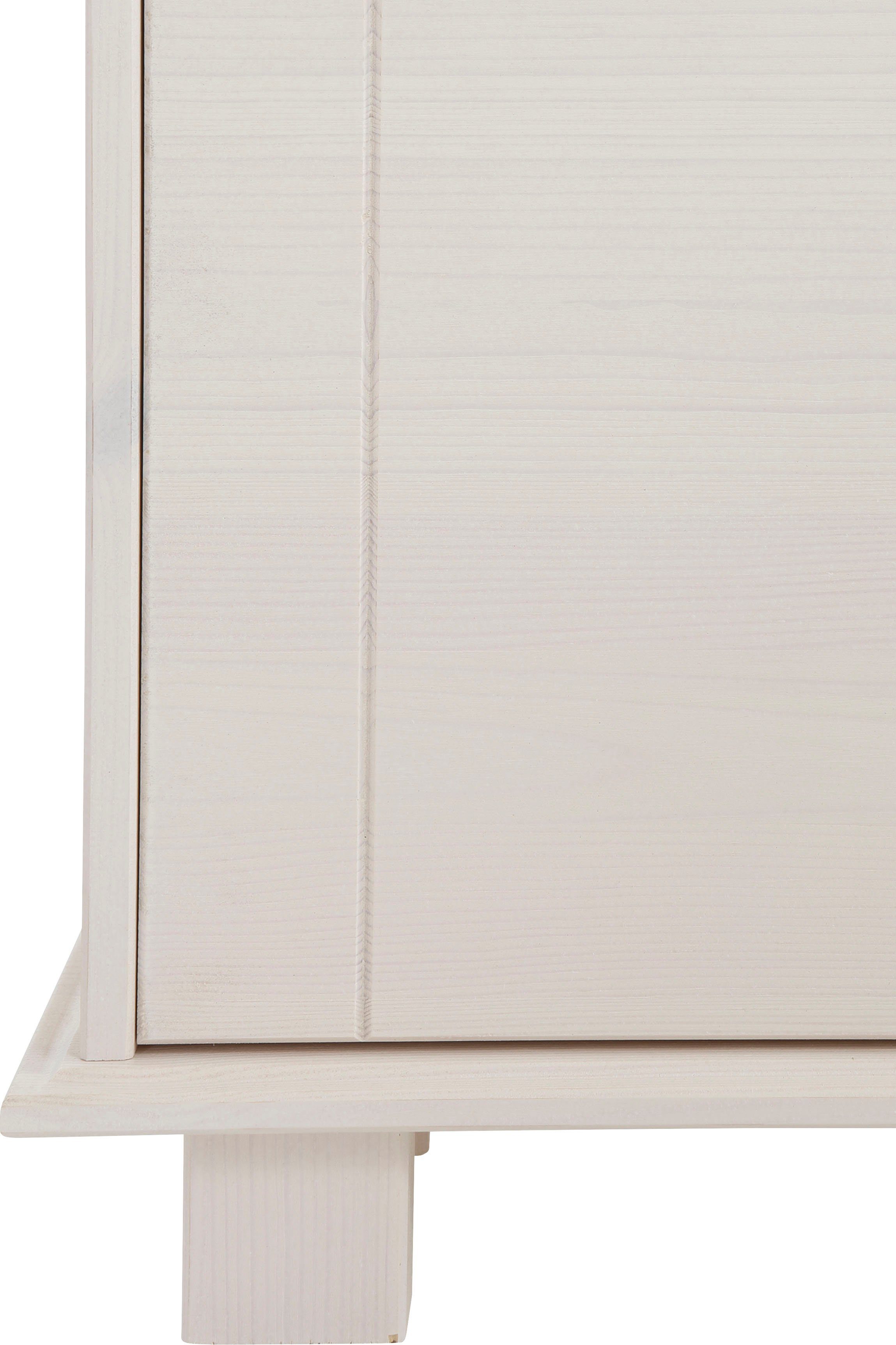 Home affaire Halmeubelset Indra 4-delig set: schoenenbank, paneel, spiegel, commode, massief dennenhout (set, 4-delig)