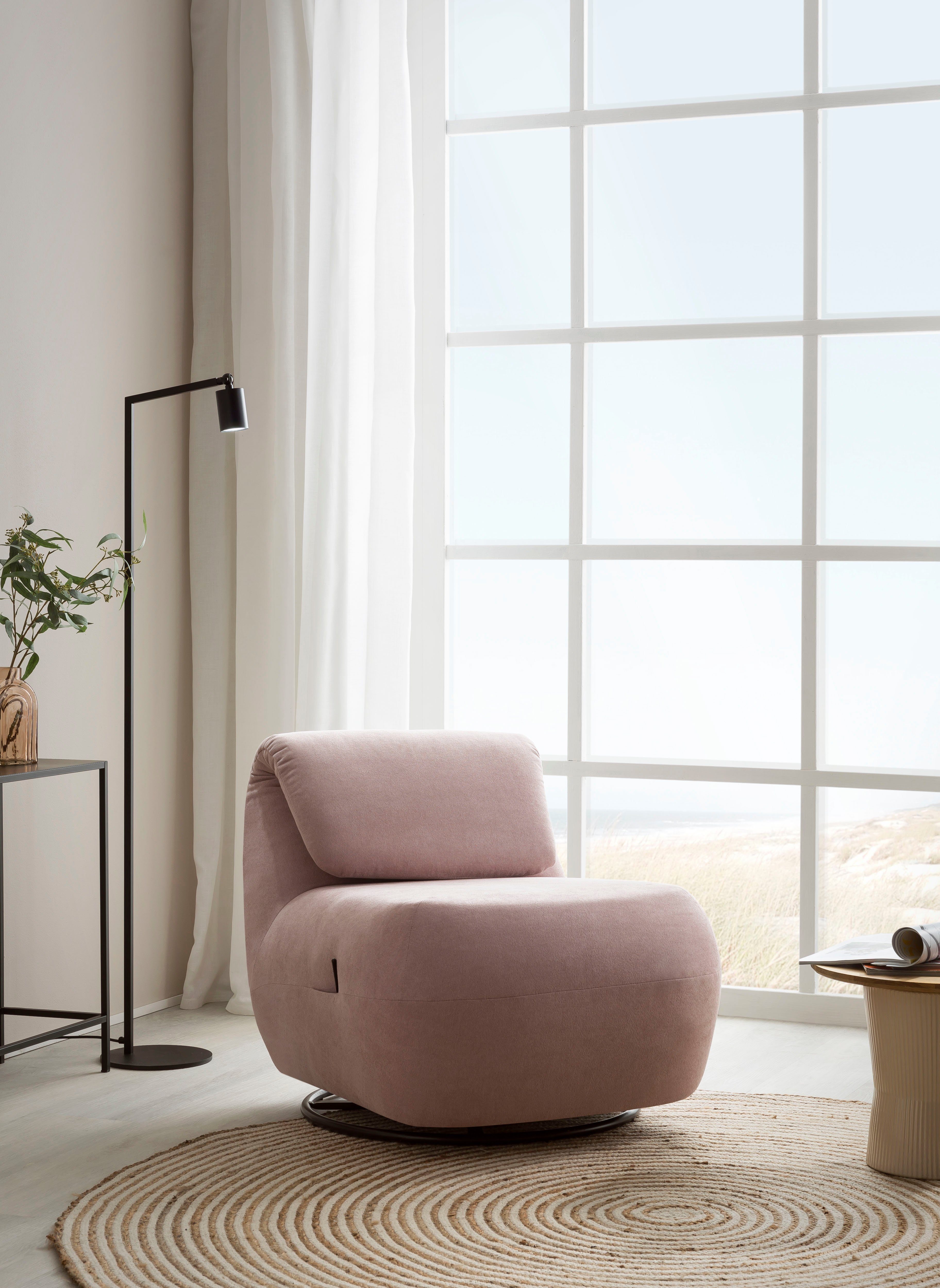 andas Relaxfauteuil Emberson stoel, rugleuning opklapbaar, draaistoel Verstelbare rugleuning, draaifunctie, naar keuze ook Swivel (wip) functie
