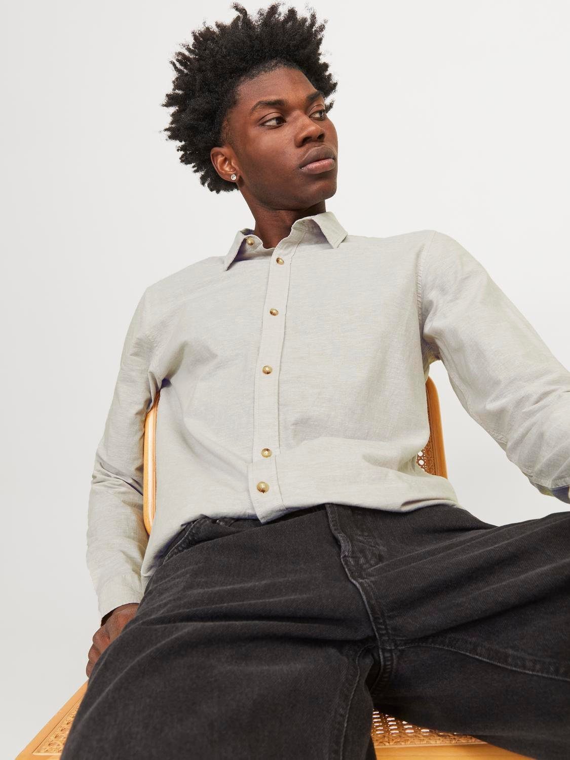 Jack & Jones Overhemd met lange mouwen JJESUMMER LINEN BLEND SHIRT LS SN