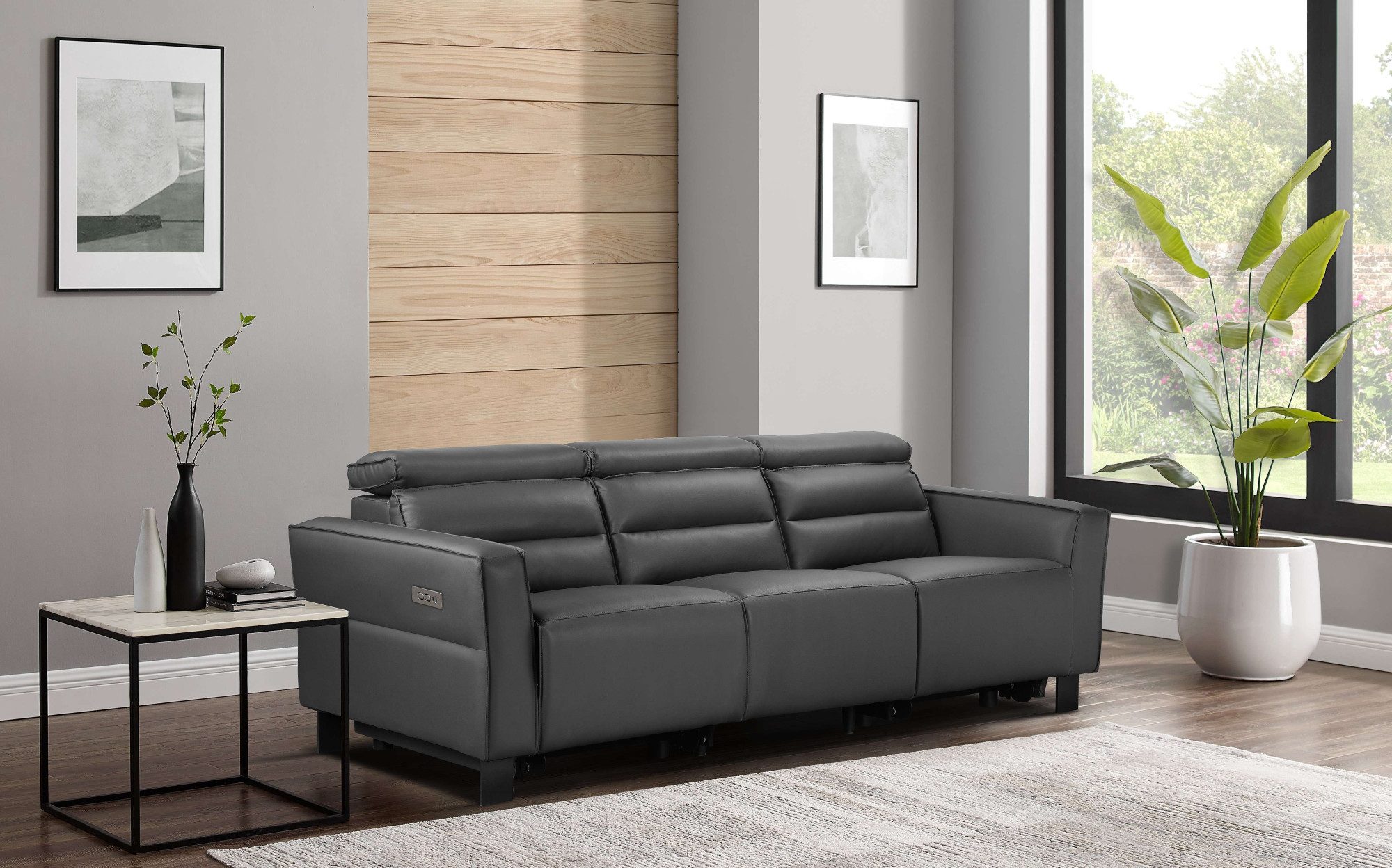 Places of Style 3-zitsbank Carpari, 224 cm, handmatige of elektrische relaxfunctie in 2 zitplaatsen
