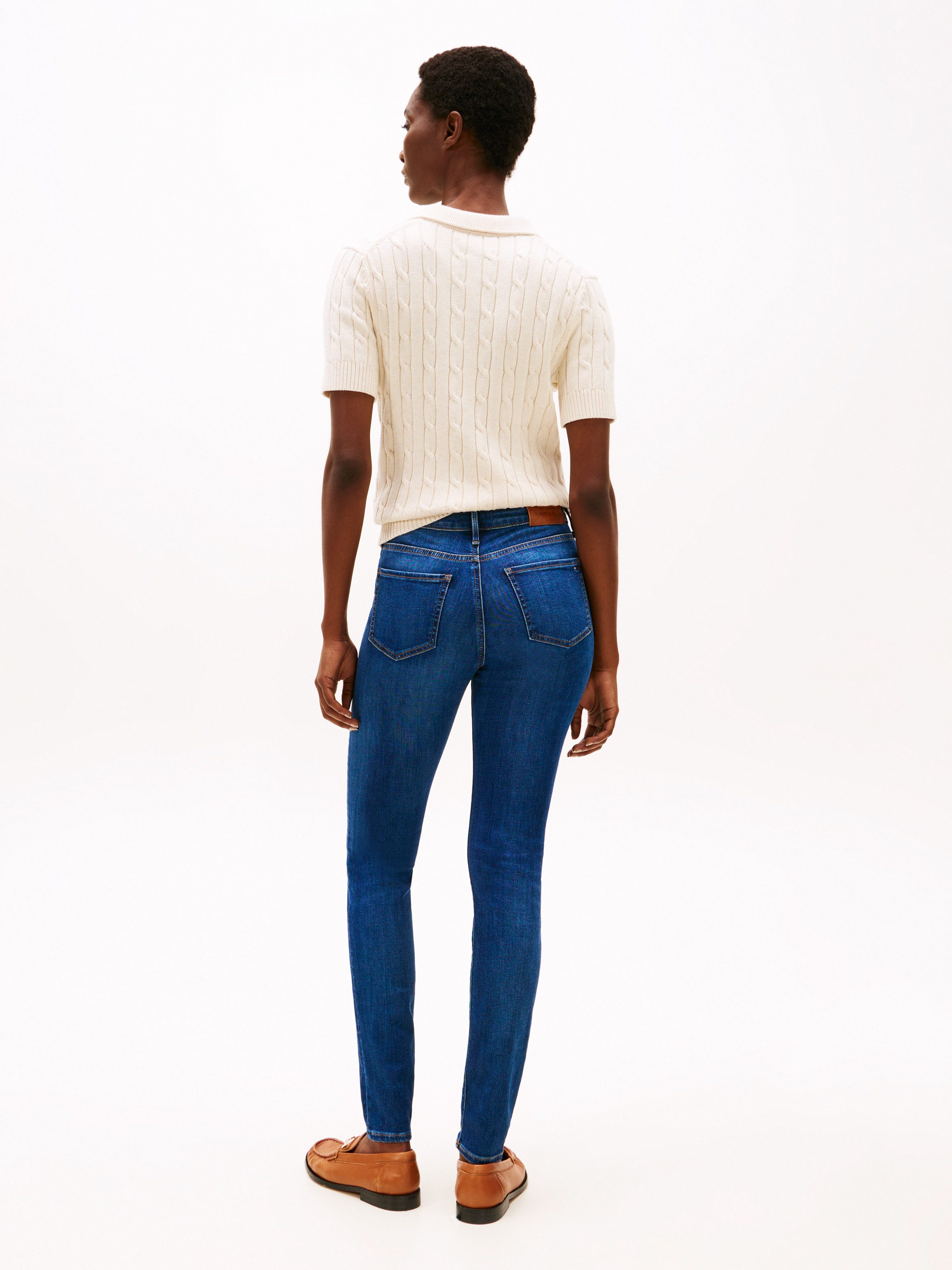 Tommy Hilfiger Skinny fit jeans COMO Skinny RW ACE met logo-badge en enkellange snit