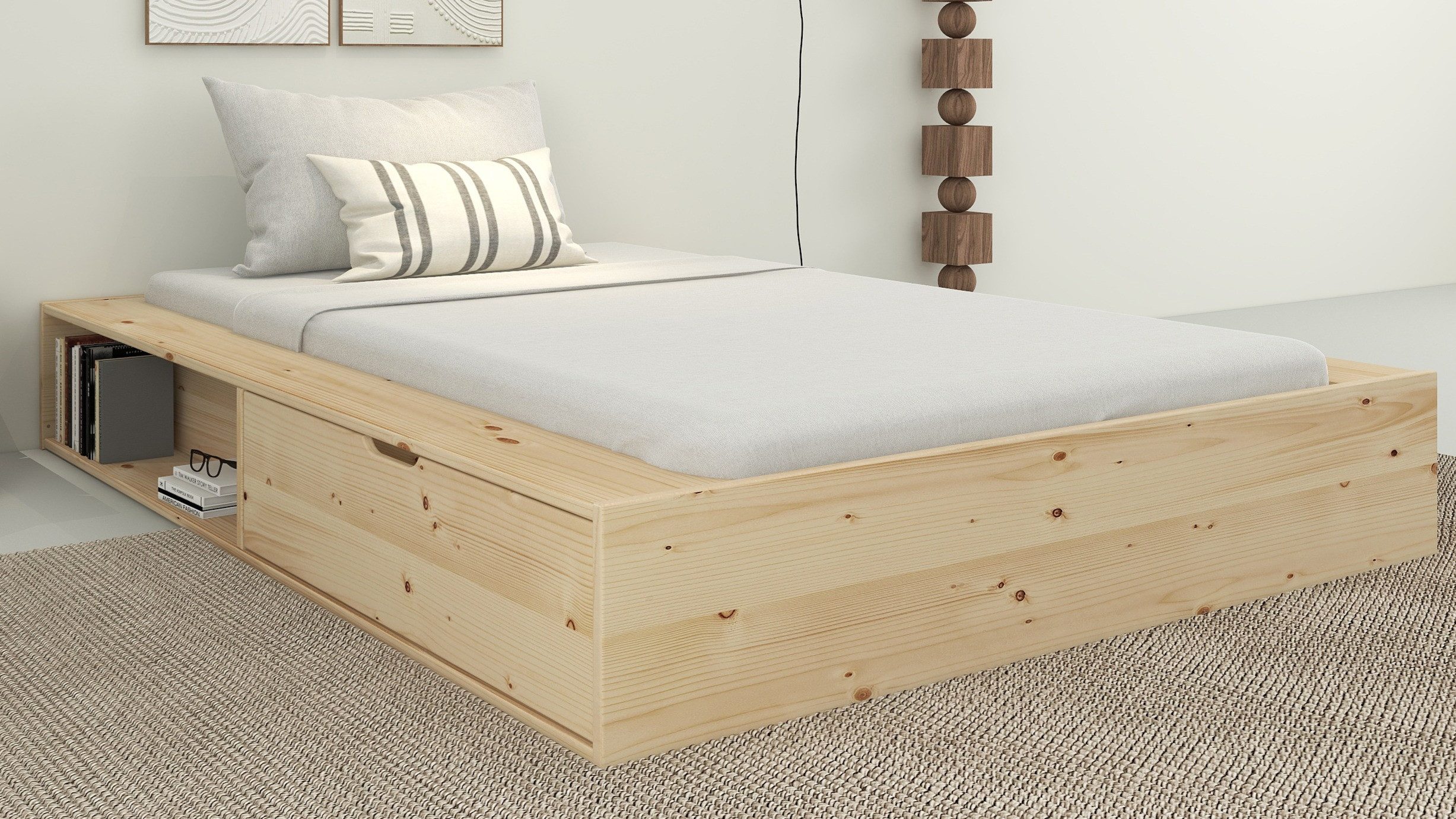 Home affaire Massief houten ledikant Erno, OTTOs keuze, BESTSELLER, opbergbank futonbed, 275KG belastbaar