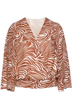 lascana gedessineerde blouse met zebraprint beige