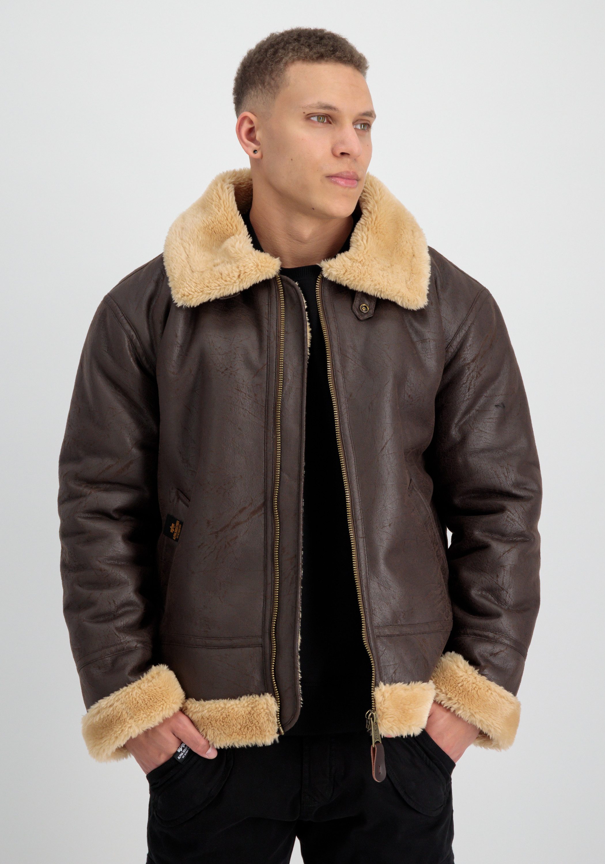 Alpha Industries Leren jack Alpha Industries Men - Bomber Jackets B-3 Faux Leather