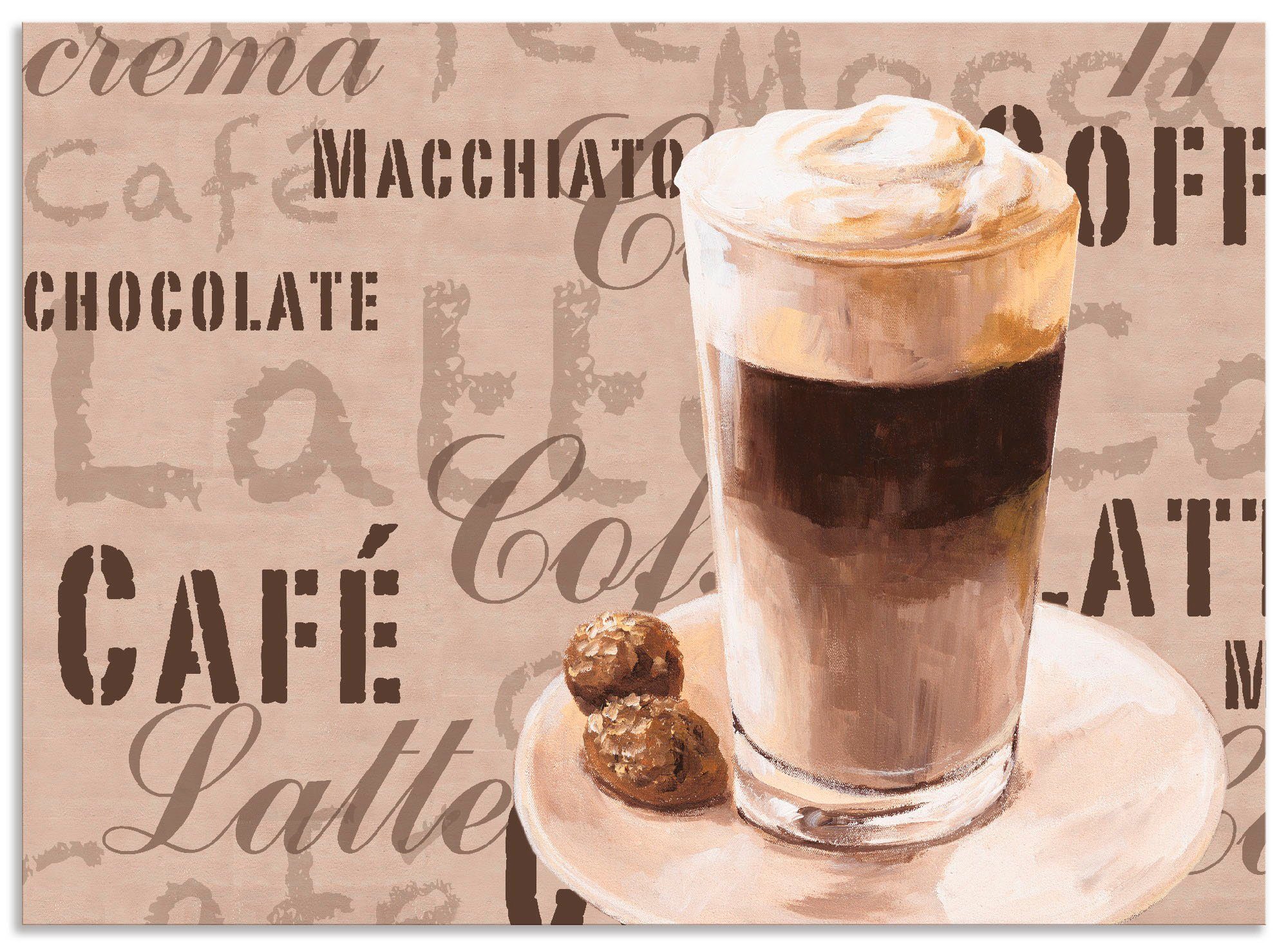 Artland Keukenwand Koffie - latte macchiato zelfklevend in vele maten - spatscherm keuken achter kookplaat en spoelbak als wandbescherming tegen vet, water en vuil - achterwand, wa
