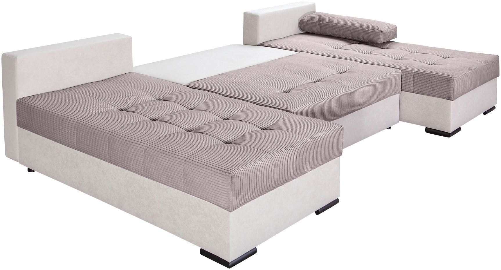 COLLECTION AB Zithoek Josy U-vorm, breedte 269 cm, platweefsel, structuur, kunstleer