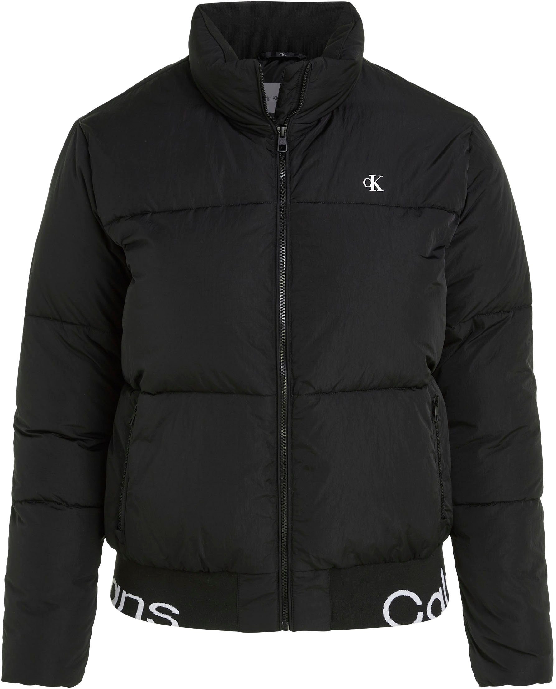 Calvin Klein Jeans Plus Gewatteerde jas PLUS LOGO HEM SHORT PUFFER met elastische calvin klein jeans band
