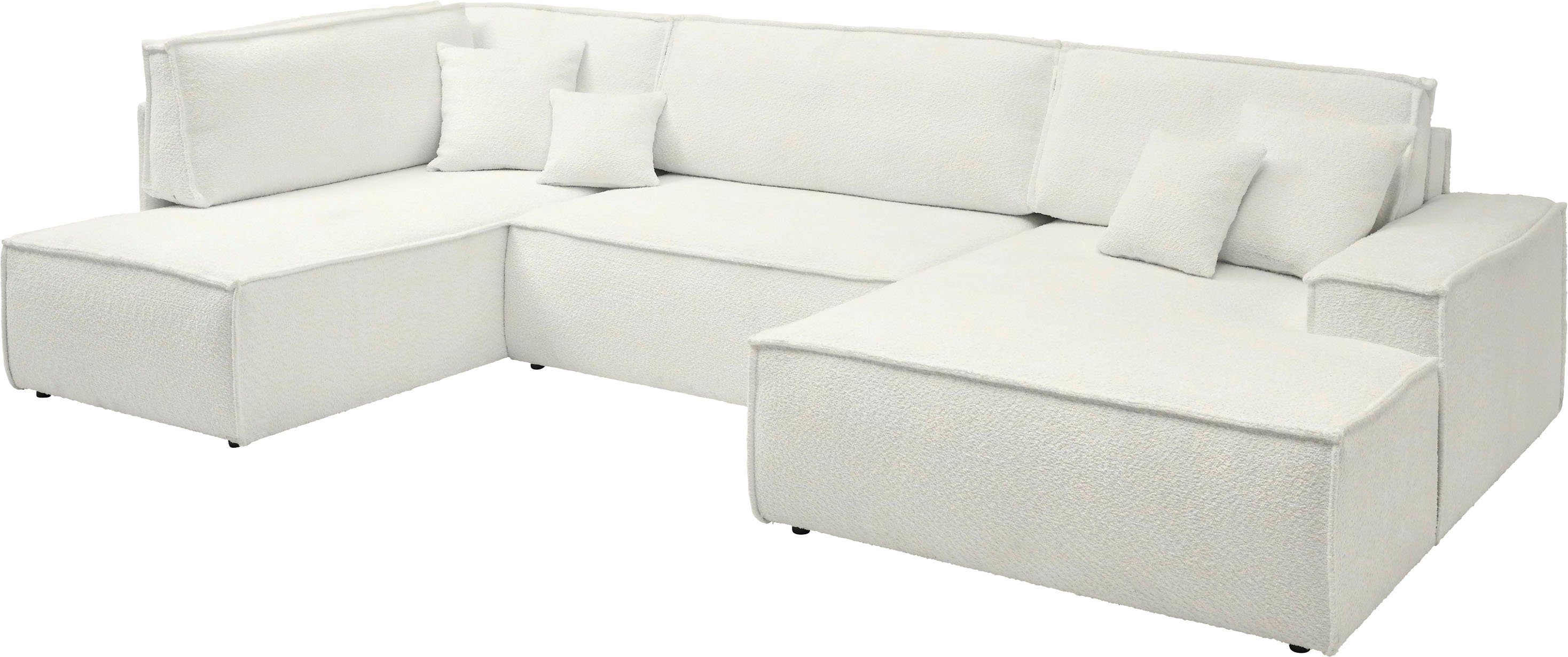 andas Zithoek FINNLEY U-model XXL 329 cm, bedbank, slaapfunctie m. bedkist
