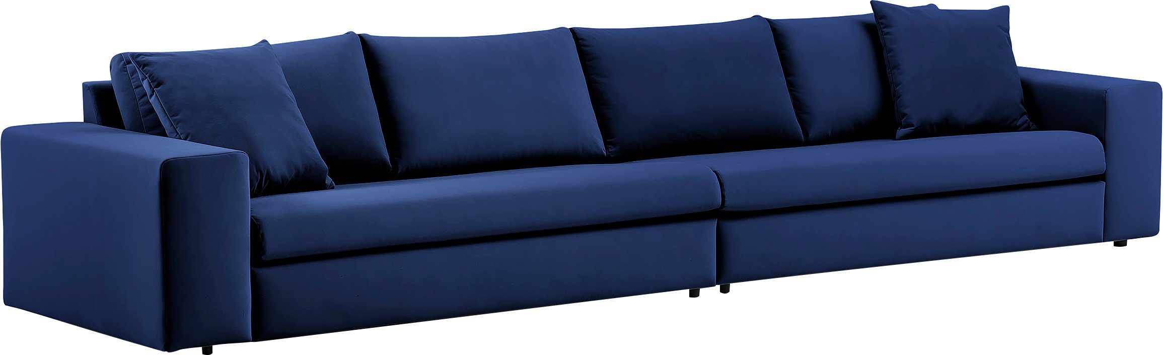 andas 4-zitsbank SLEETLAND XXL in fluweel of vintage lederlook