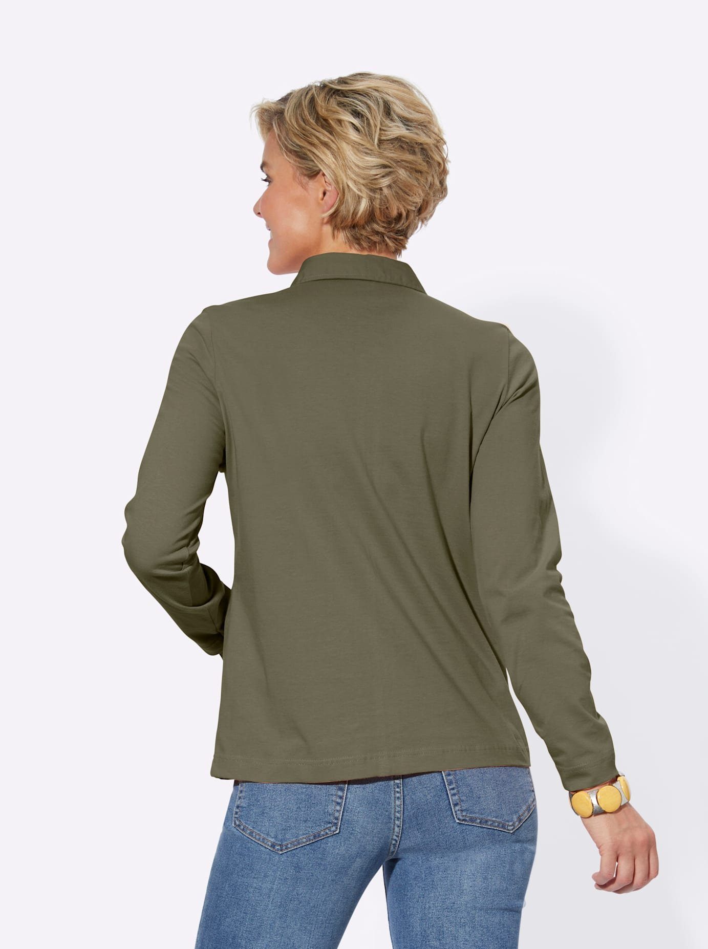 Casual Looks Poloshirt met lange mouwen Poloshirt (1-delig)