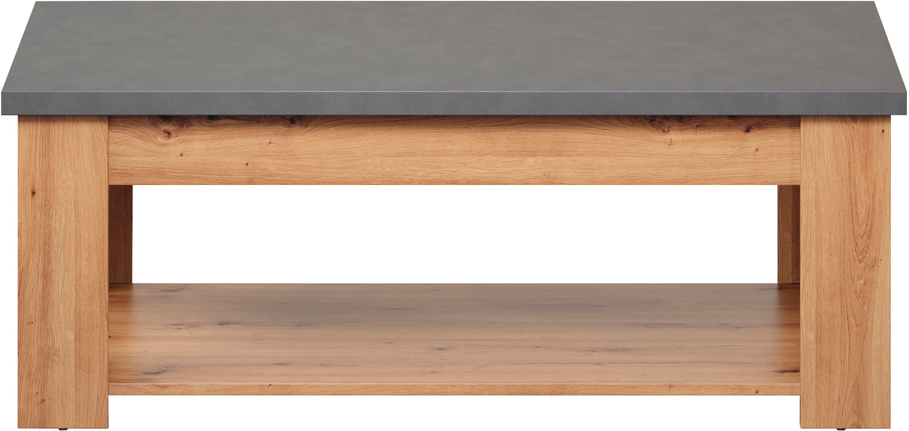 Home affaire Salontafel Ambres rechthoekige salontafel met plank - afmetingen (b/d/h) 120/67/46 cm (1 stuk)