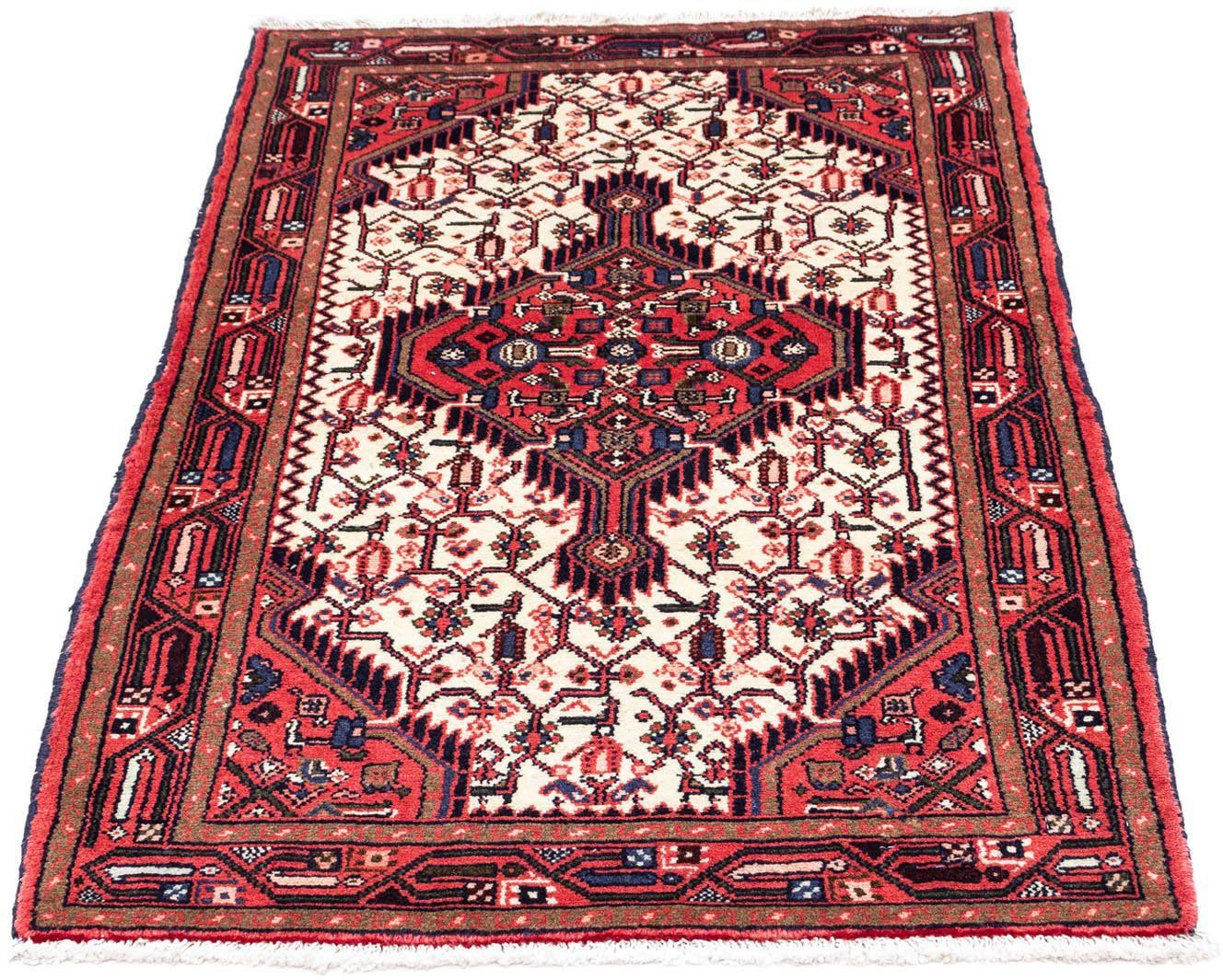 morgenland Wollen kleed Hosseinabad medaillon rosso 125 x 80 cm Handgeknoopt