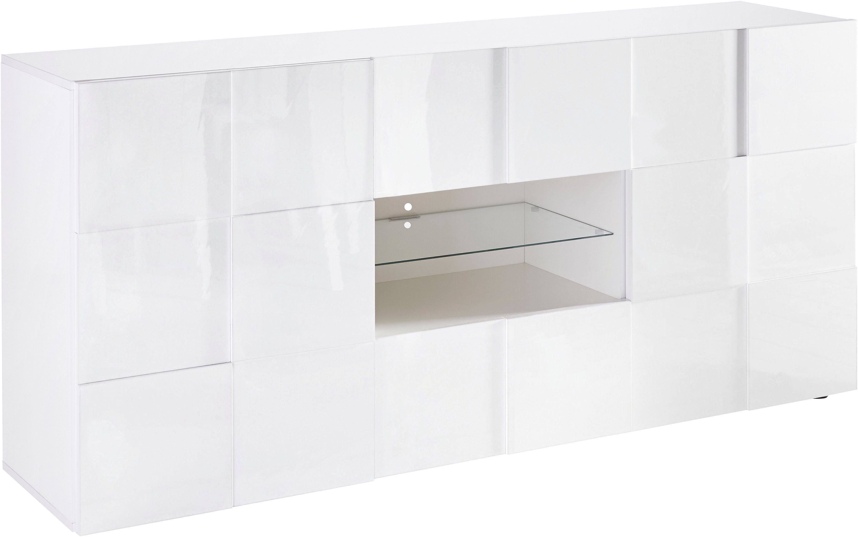 INOSIGN Dressoir Dama Breedte 181, Commode 2 deuren en 2 lades, Dressoir Front in 3D-uiterlijk, veel opbergruimte, verschillende kleuren