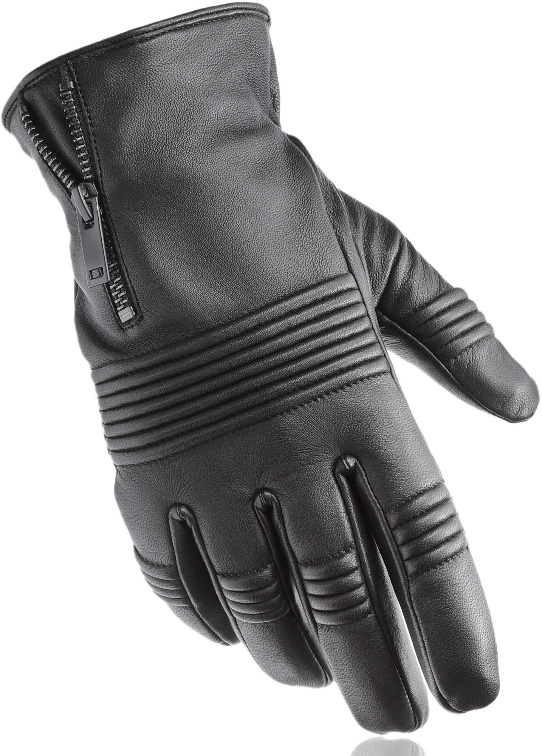 PEARLWOOD Leren handschoenen met stijlvolle decoratieve naden