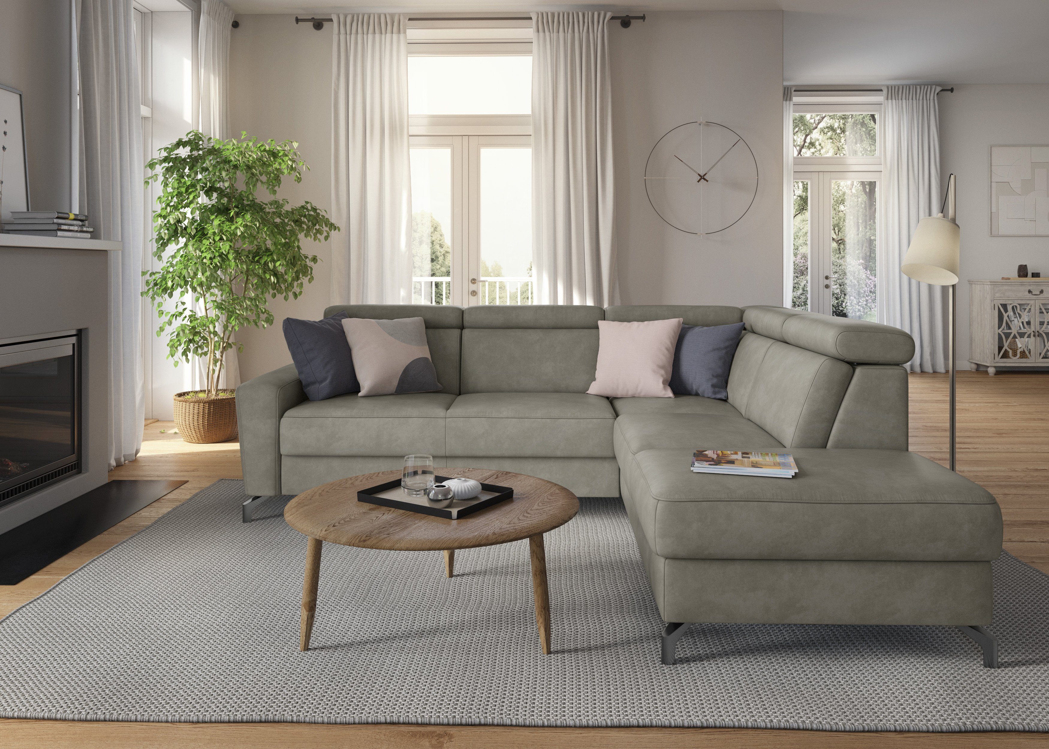 sit&more Hoekbank Scarlett L-vorm met verstelbare hoofdsteun, naar keuze met slaapfunctie, bedkist