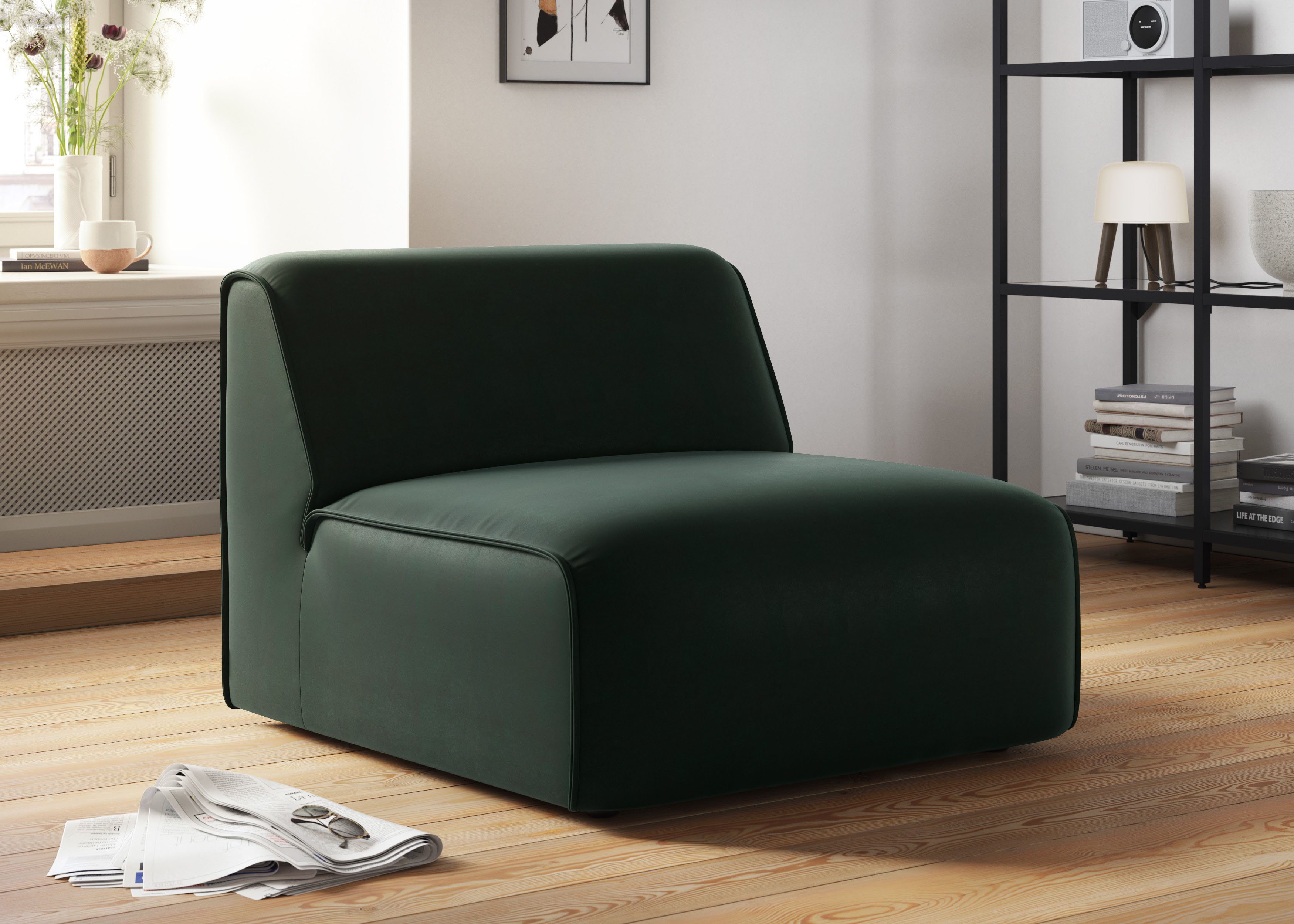 RAUM.ID Fauteuil Merid sofa-middenelement, afmetingen B/D/H: 84/97/46 cm als module of apart te gebruiken, voor individuele samenstelling