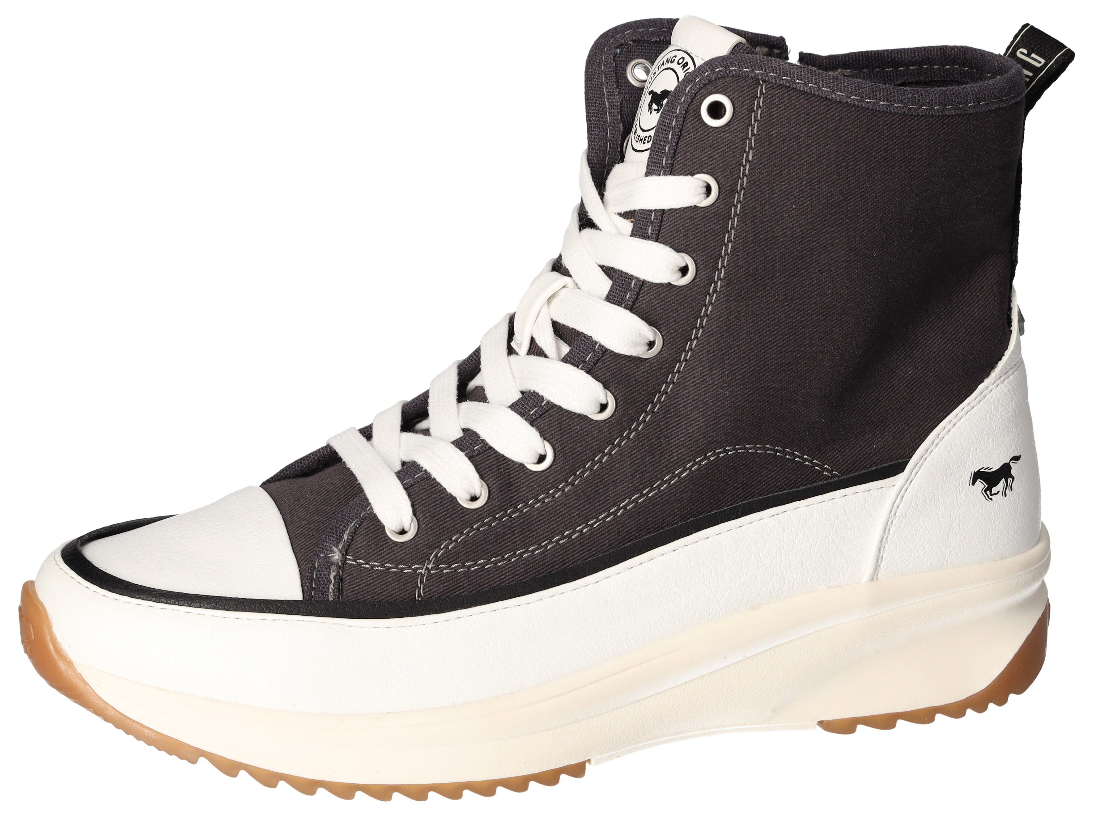 Mustang Shoes Hoge veterschoenen plateau, high top-sneaker, vrijetijdsschoen met rits