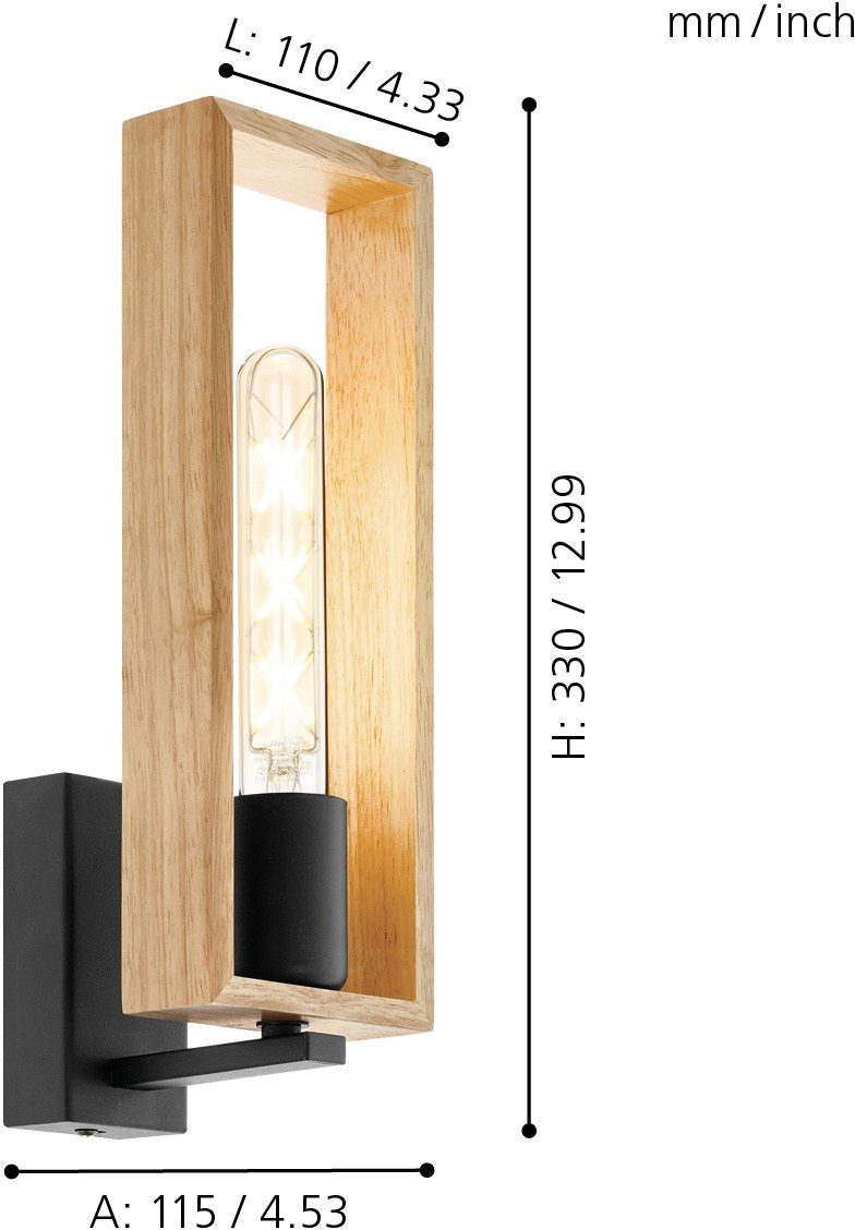 EGLO Wandlamp LITTLETON Vintage wandlamp in Industrial design, retro lamp fitting E27