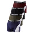 authentic underwear boxershort voor jongens, coole look door witte inzet (set, 4 stuks) multicolor