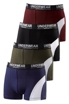 authentic underwear boxershort voor jongens, coole look door witte inzet (set, 4 stuks) multicolor