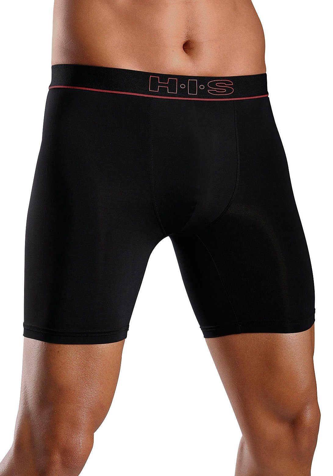 H.I.S Functionele boxershort in sportieve look met lange pijpen in microvezelkwaliteit (set, 2 stuks)