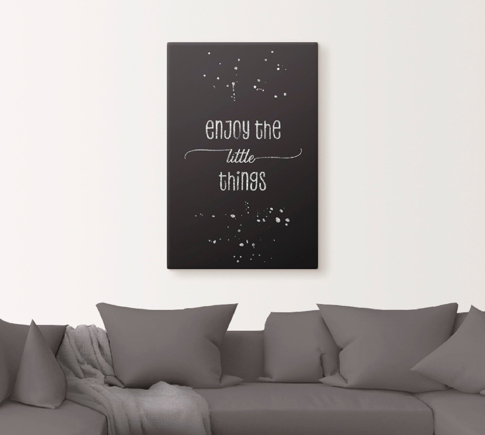 Artland Artprint op linnen Geniet van de kleine dingen I