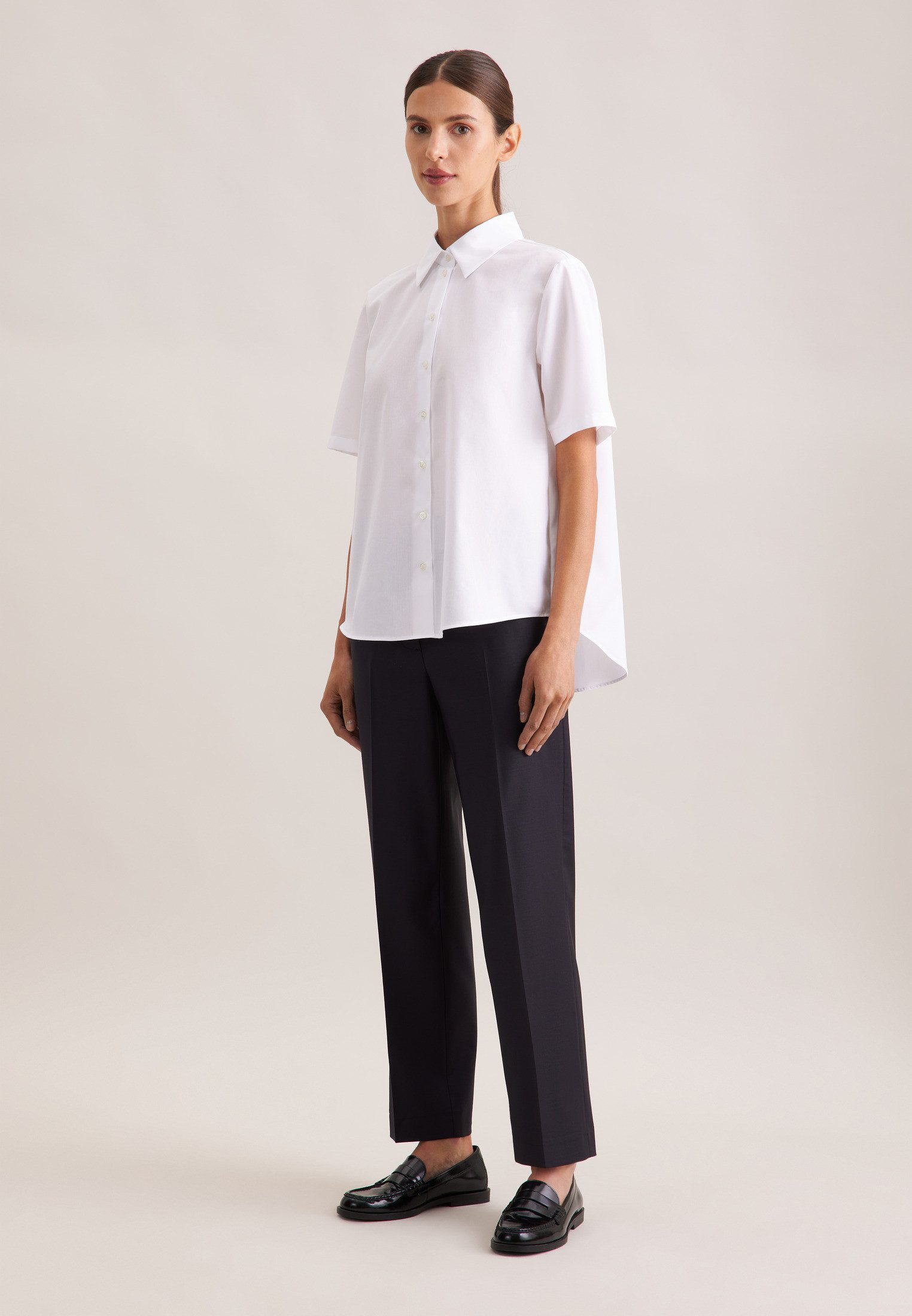 seidensticker Overhemdblouse 1/2 kraag uni