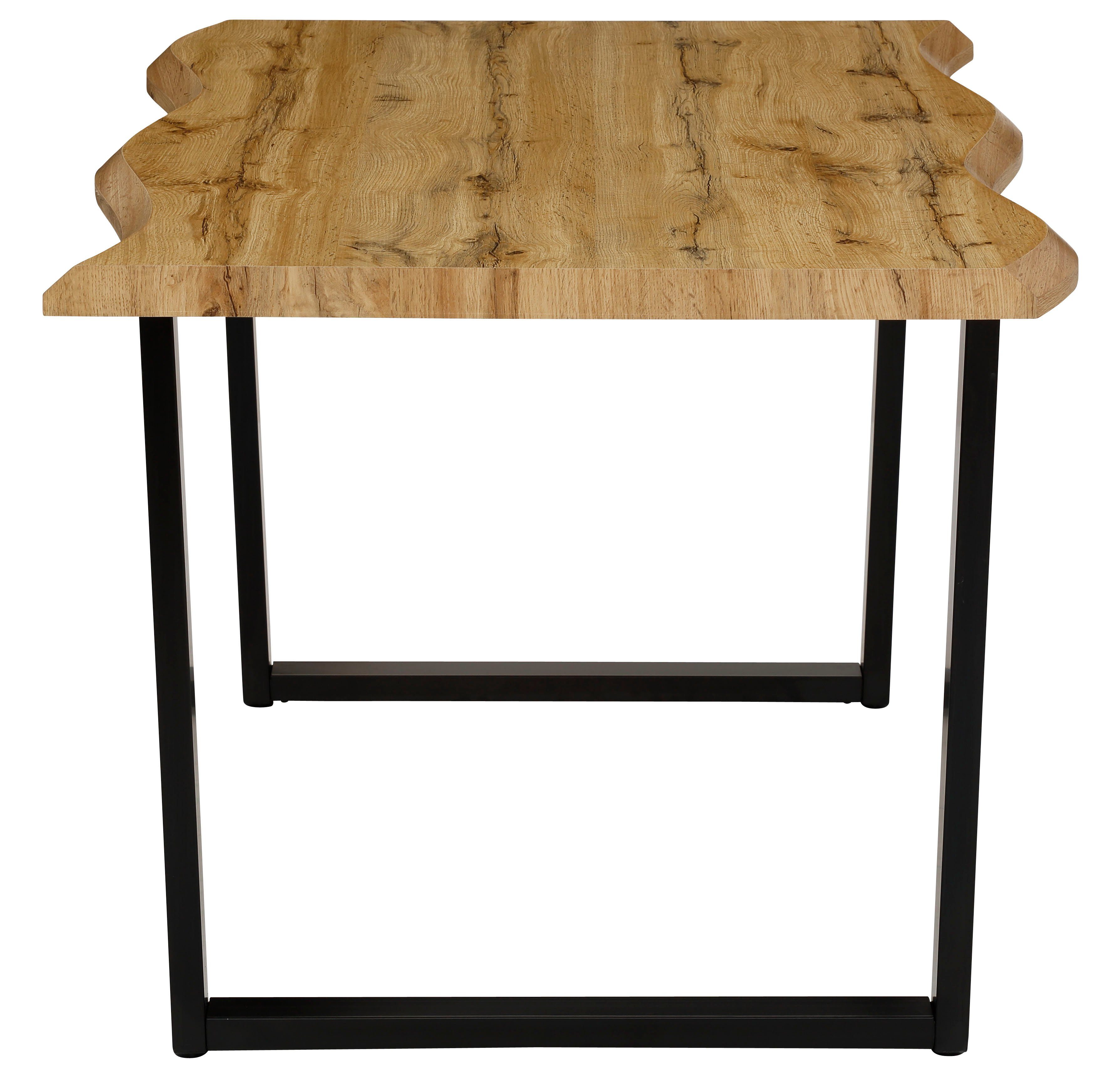 HELA Eettafel GISELLE boomkanttafel, keukentafel, TOPSELLER! OTTOs Choice Sledeframe metaal, industrieel design, 140 - 200 cm breedte, 2 kleuren