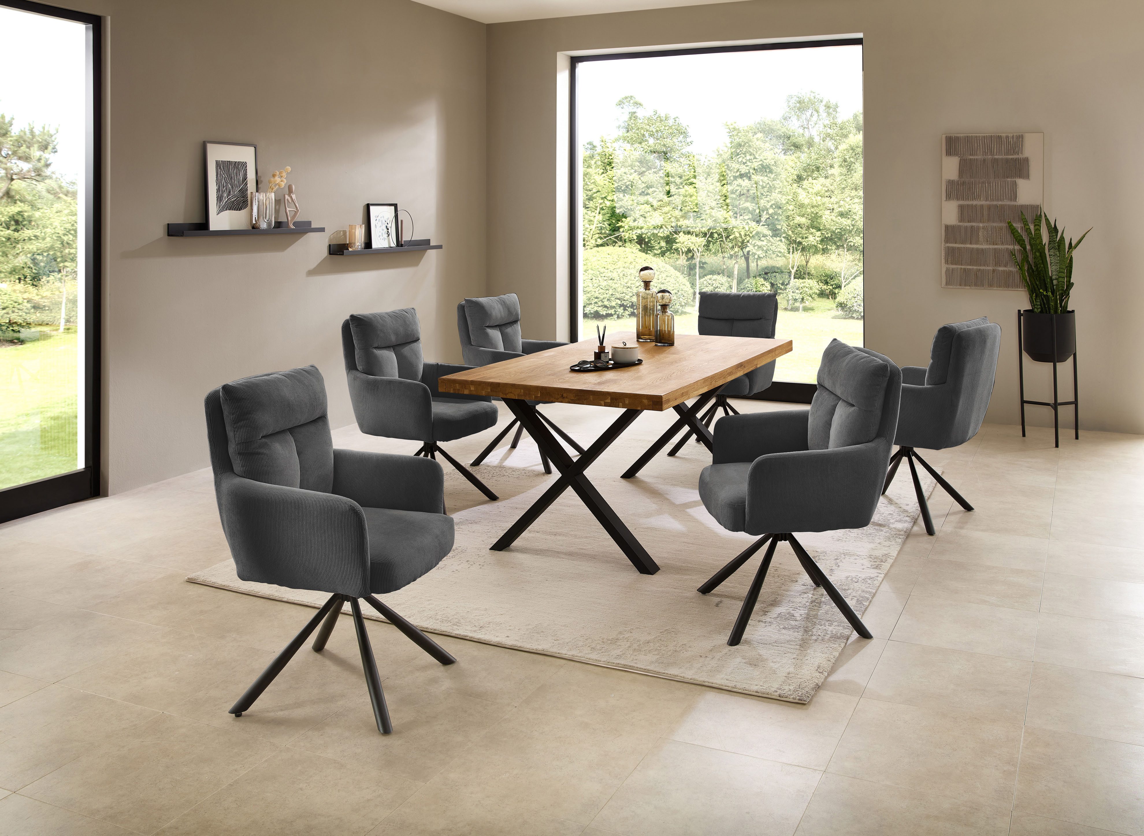 Stolkom Eettafel Chris eettafel eik massief hout, BxHxD 110x47x70 cm