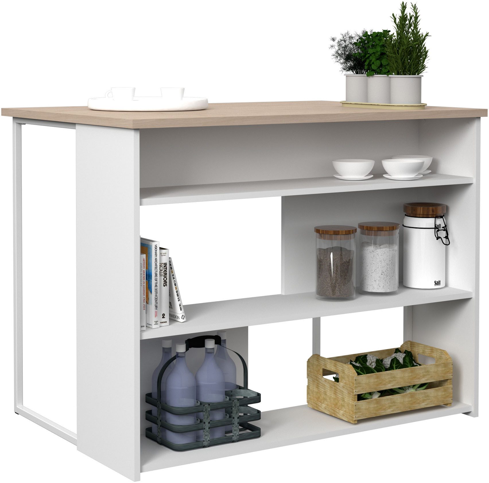 Parisot Kastenset Socool 1, balie en keukenbuffet, Made in Europe, veel opbergruimte (2 stuks)
