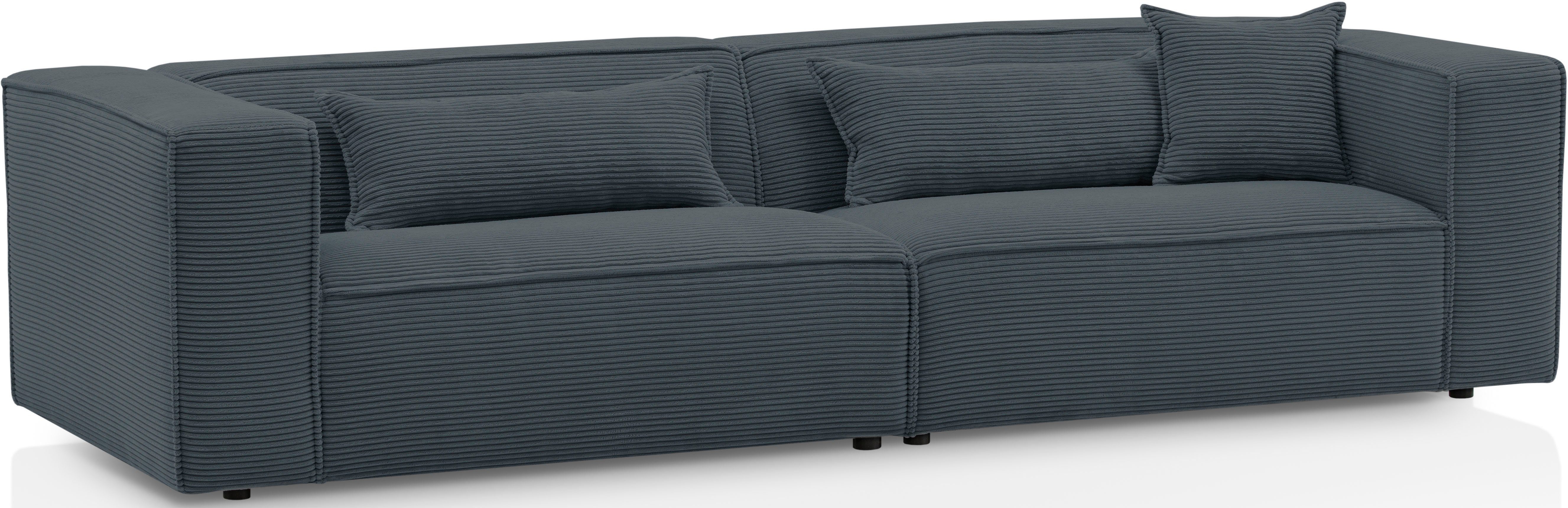 LeGer Home by Lena Gercke 3-zitsbank PIARA, bank met biesnaad, sofa in cord of linnenlook