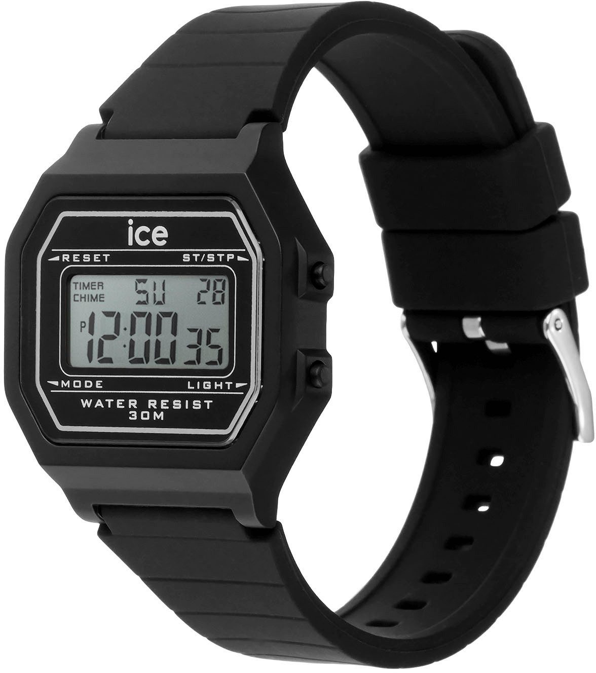 ice-watch Chronograaf ICE digit retro - Clear - Small Armbandhorloge, quartz, dameshorloge, siliconen armband, datum, digitaal