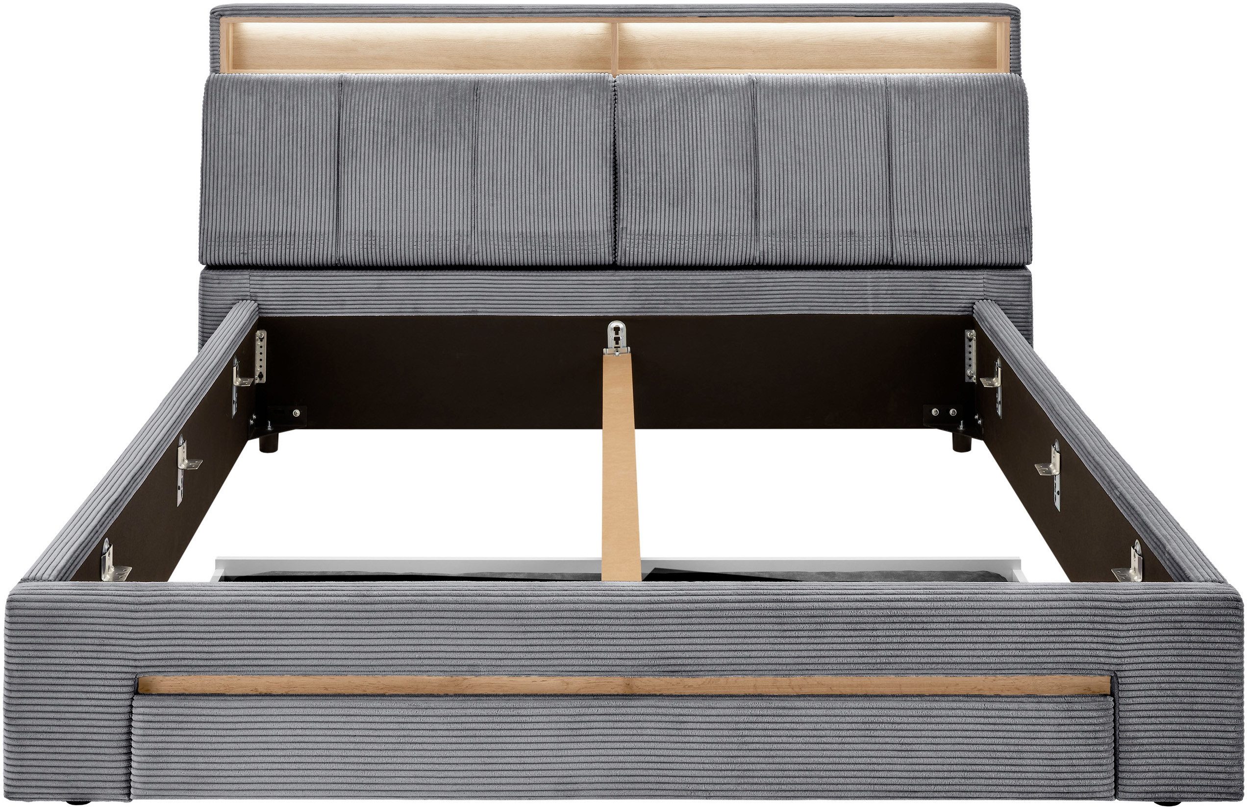 INOSIGN Gestoffeerd bed CiTY/GiRON,, gepolsterd opbergbed, met LED-verlichting Bedkisten met hondenbed of als opbergruimte, opklapbare hoofdeinden
