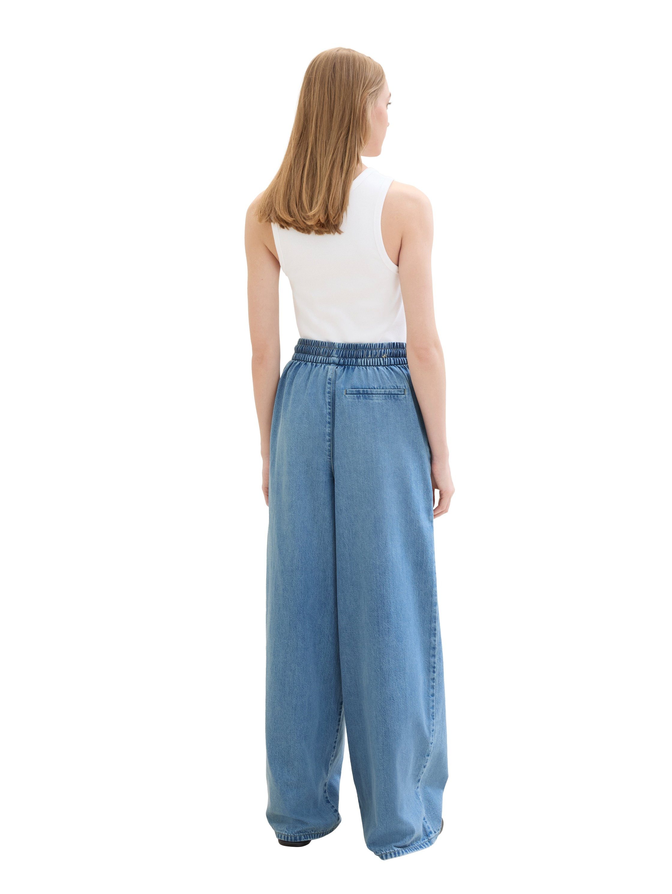 Tom Tailor Denim Wijde jeans met steekzakken opzij