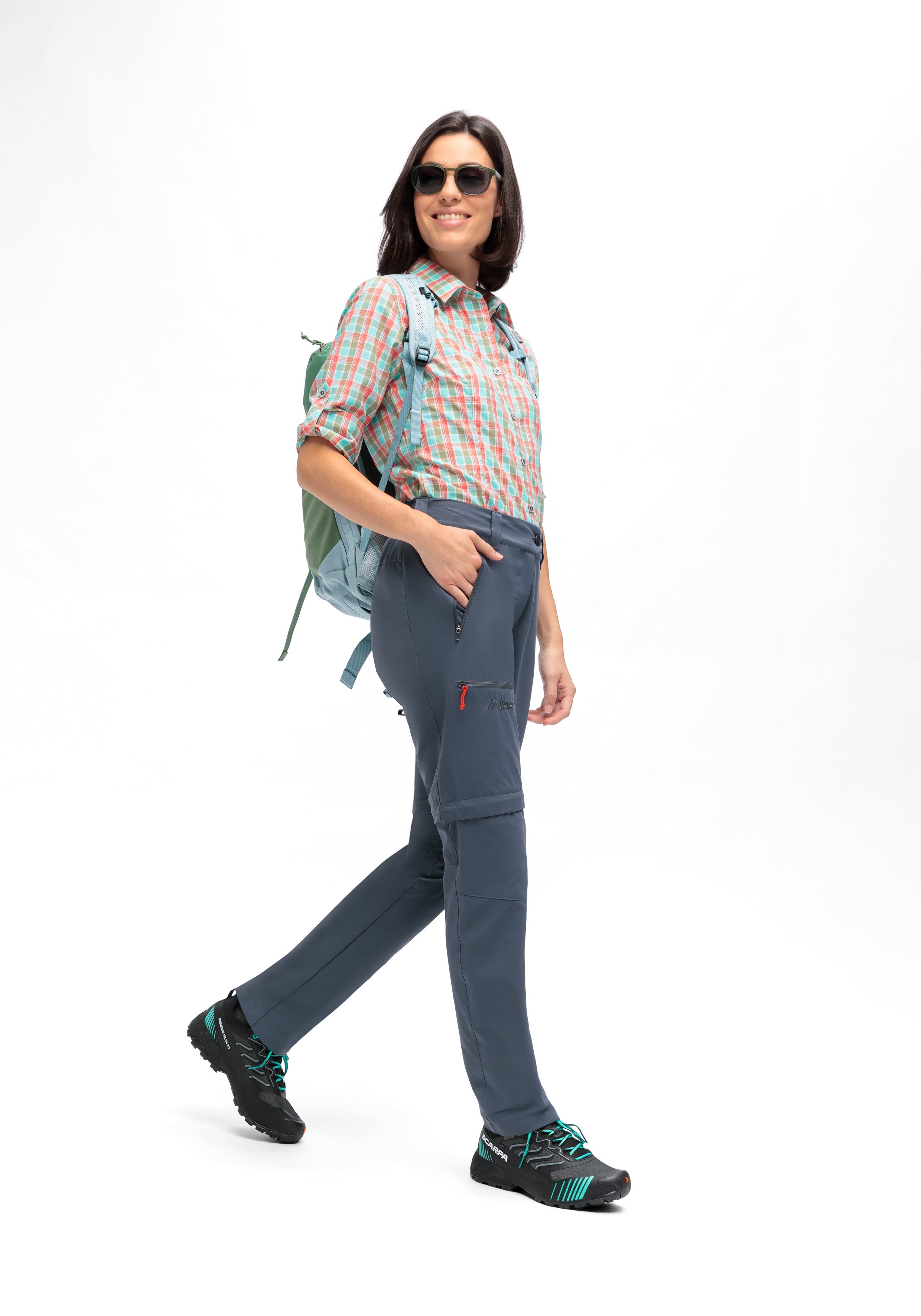 Maier Sports Outdoorbroek Nata Zip Loop Dames wandelbroek, zip-off functionele broek, 3 zakken, regular fit