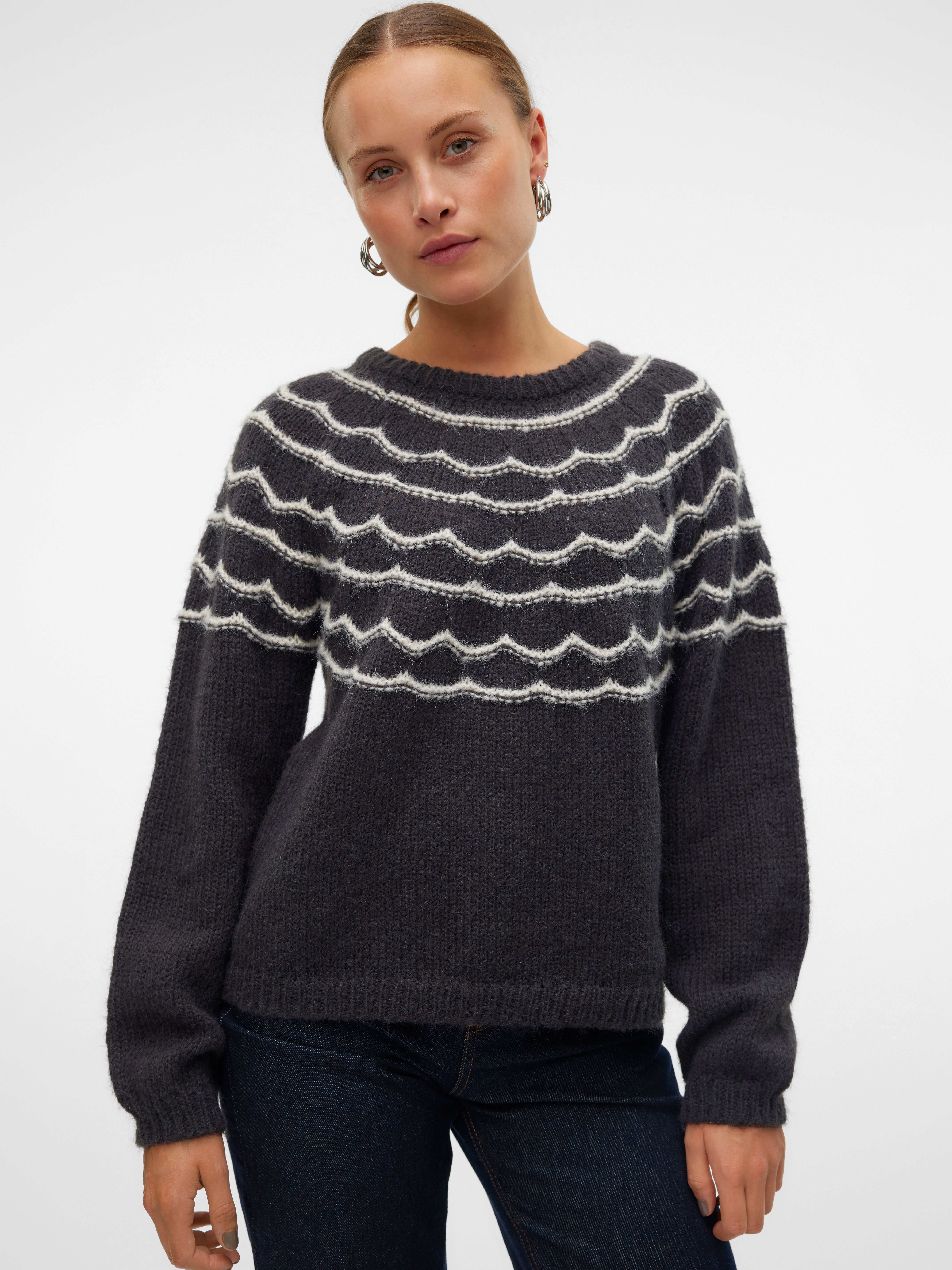 Vero Moda Trui met ronde hals VMCHARMAINE LS O-NECK PULLOVER GA BOO