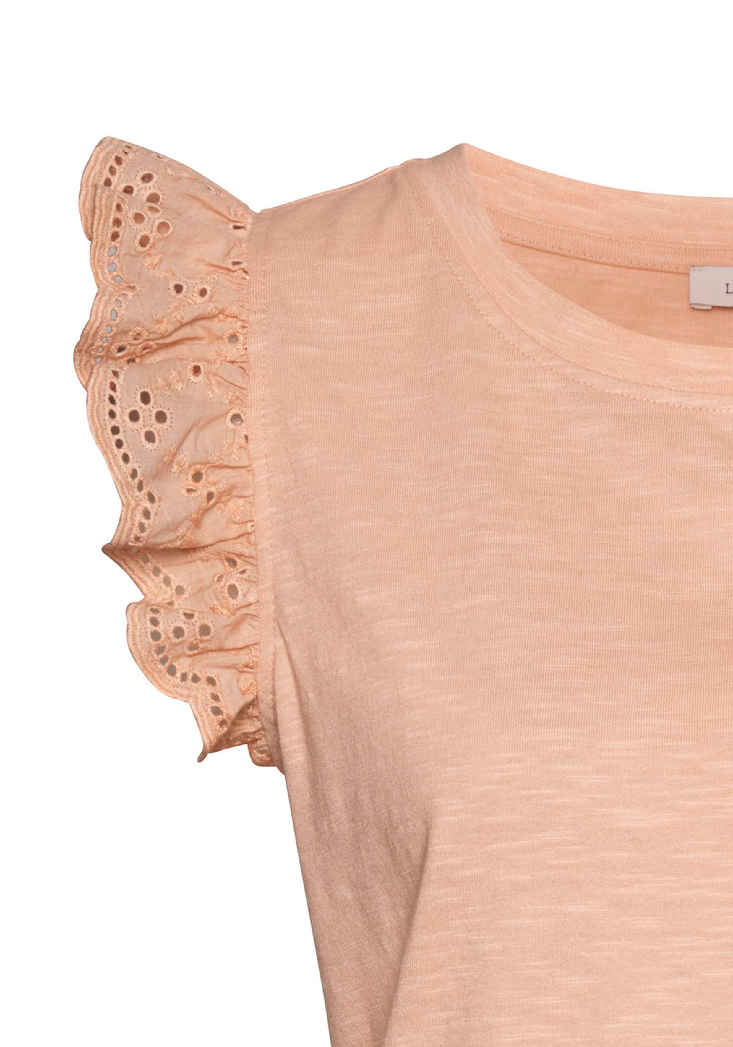 Lascana Shirttop met ruches mouwen van kant damestop van katoen