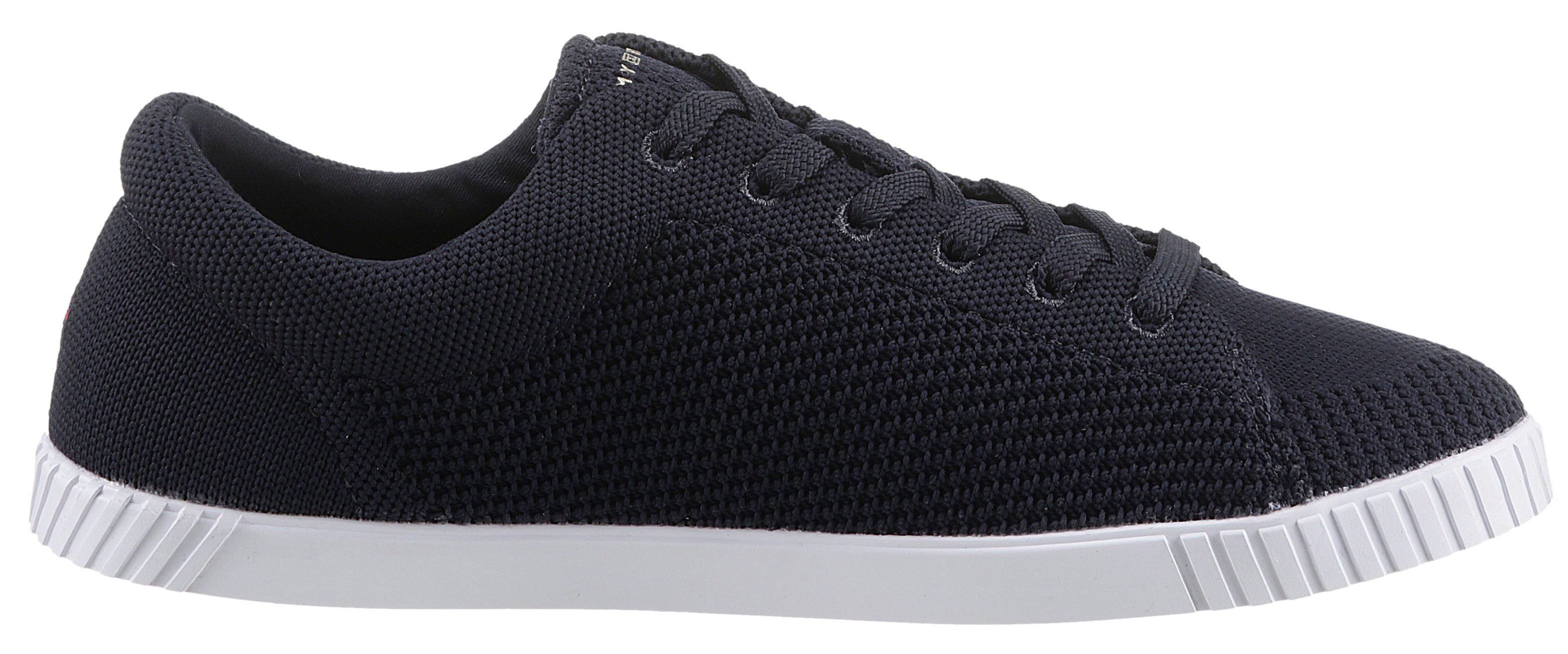Tommy Hilfiger Sneakers FLAG LACE UP SNEAKER KNIT , vrijetijdsschoen, lage schoen, veterschoen met zijlijk vlag-label