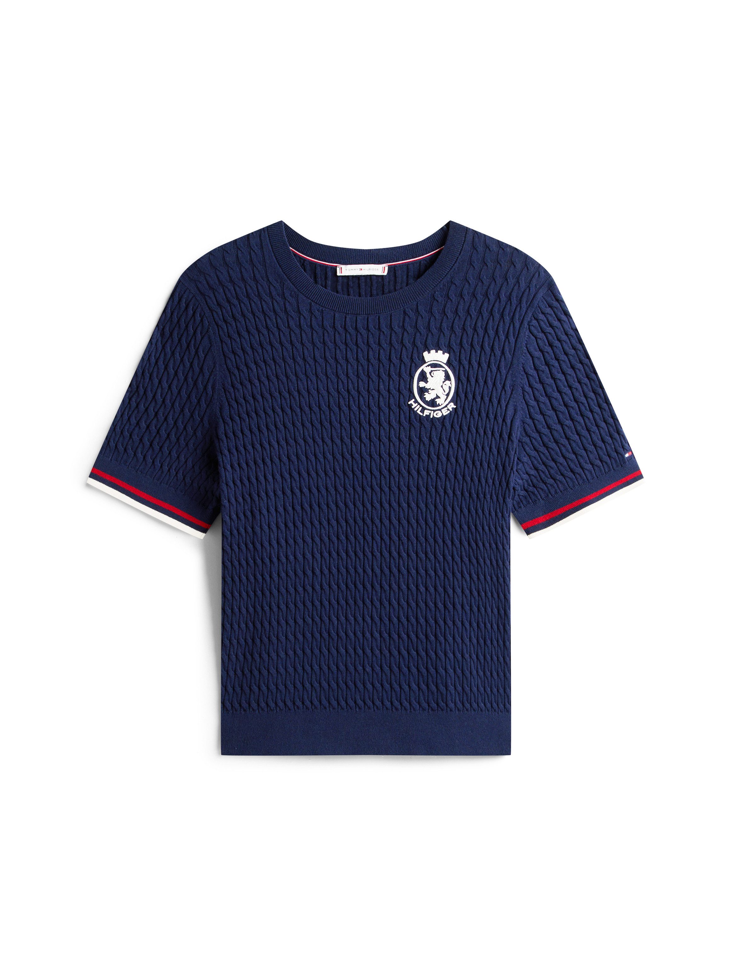 Tommy Hilfiger Curve Gebreide trui CRV CO CABLE FINE GG GPC SS SWT