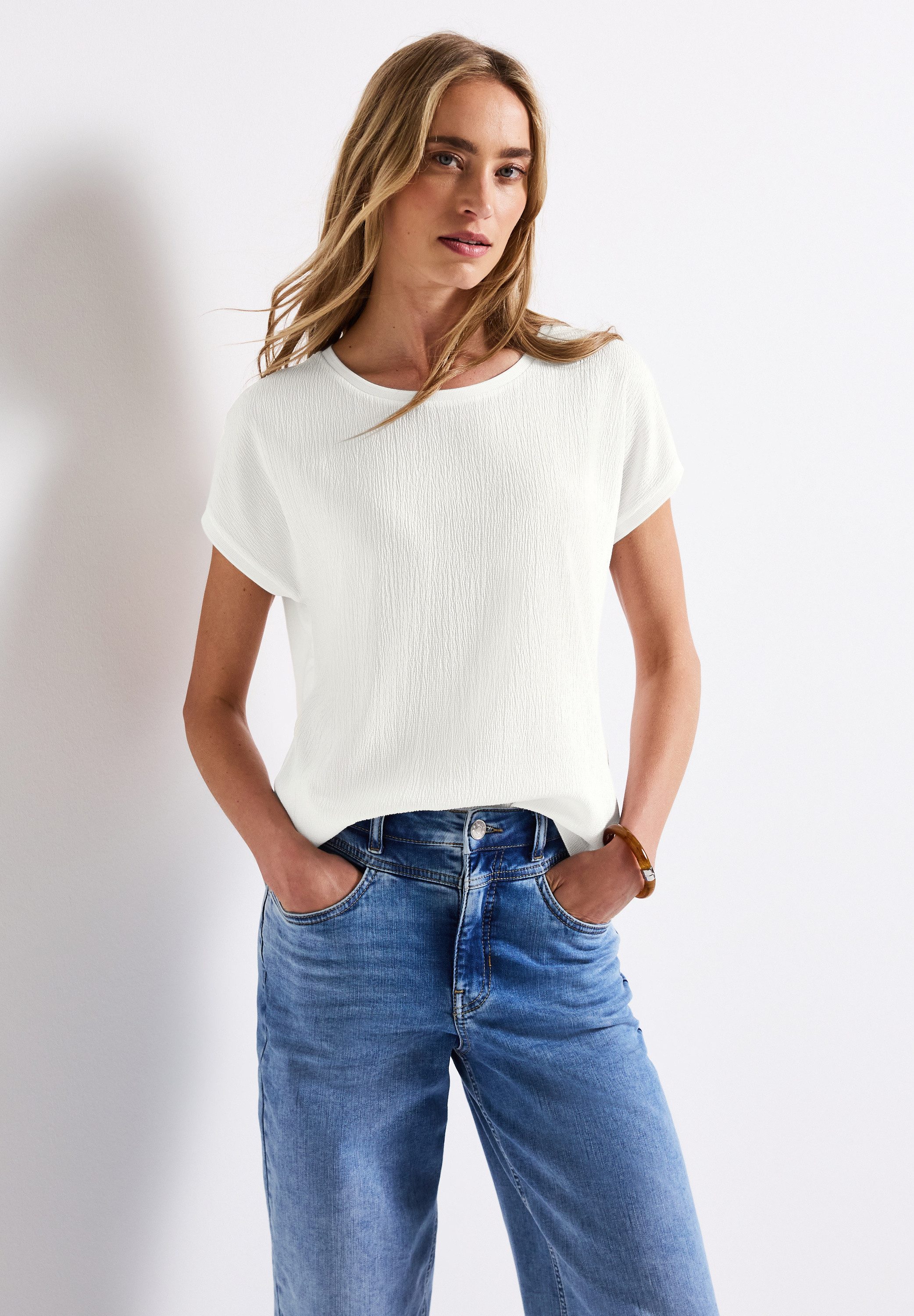 STREET ONE T-shirt in een structuurmix