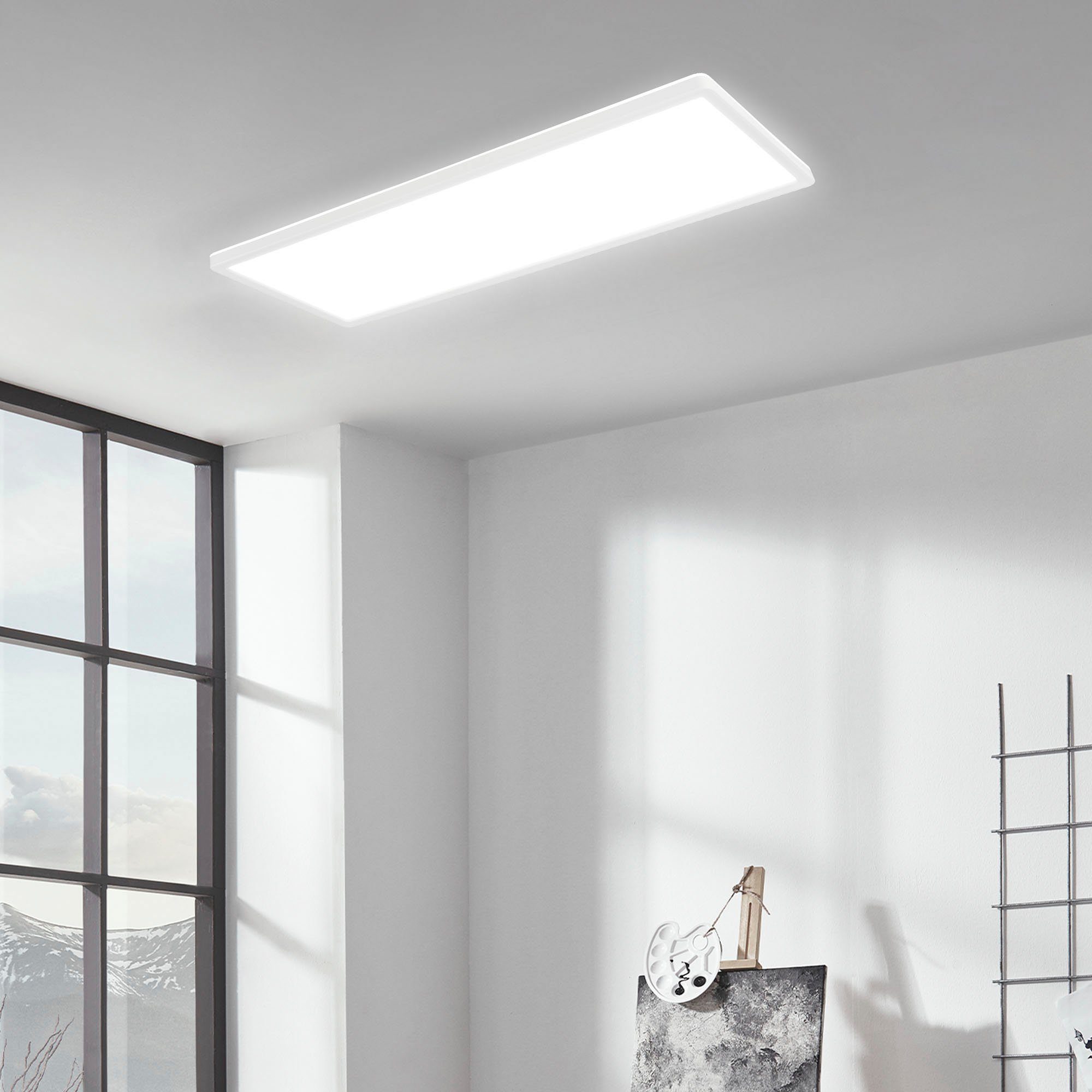 Briloner Leuchten Led-paneel 7404016 SLIM Plafondlamp, 58x20x3 cm, wit, 22W, woonkamer, slaapkamer, keuken
