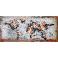 spiegelprofi gmbh metalen artprint bruna wereldkaart met contrastkleurige continenten (1 stuk) bruin