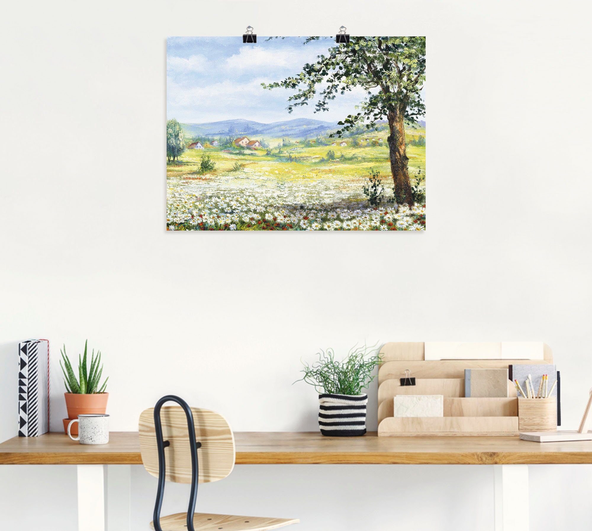 Artland Artprint Margrietenveld als poster, muursticker in verschillende maten