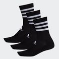 adidas performance functionele sokken 3-stripes cushioned crew sokken, 3 paar zwart